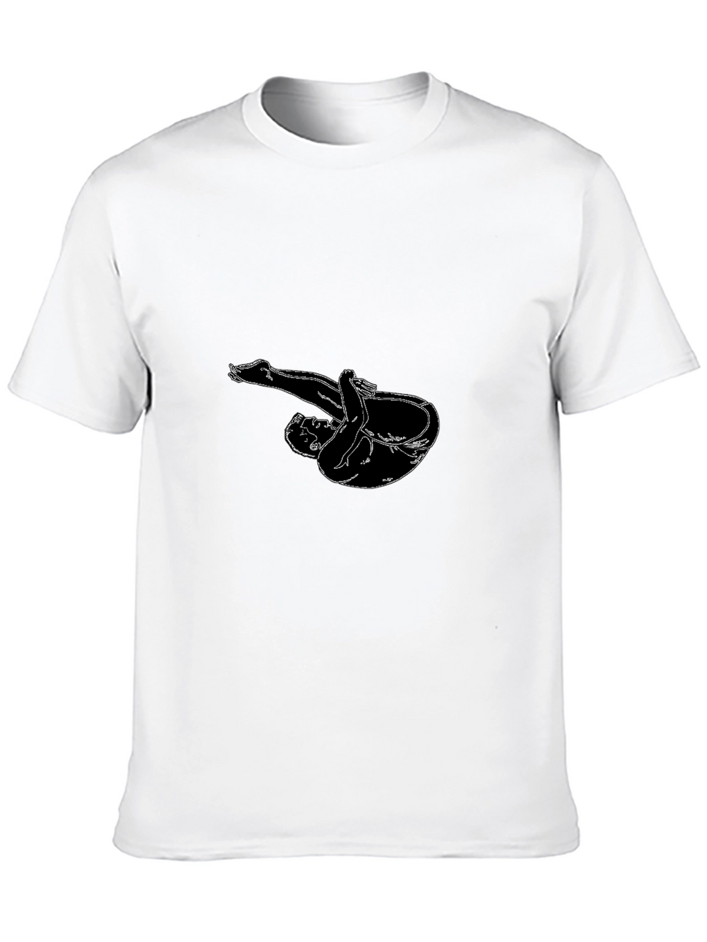 Black T-Shirt with Diver Silhouette Graphic