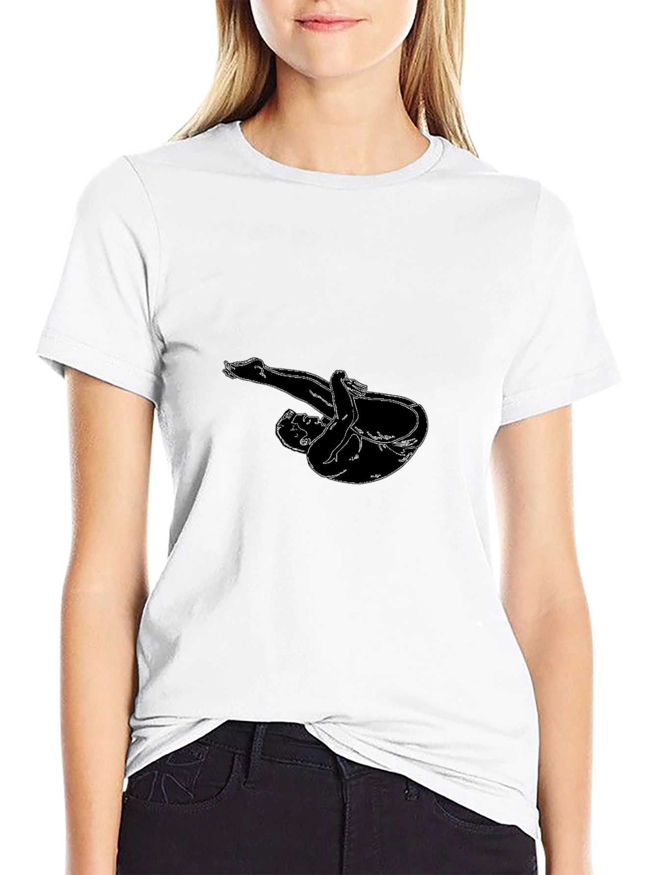 Black T-Shirt with Diver Silhouette Graphic