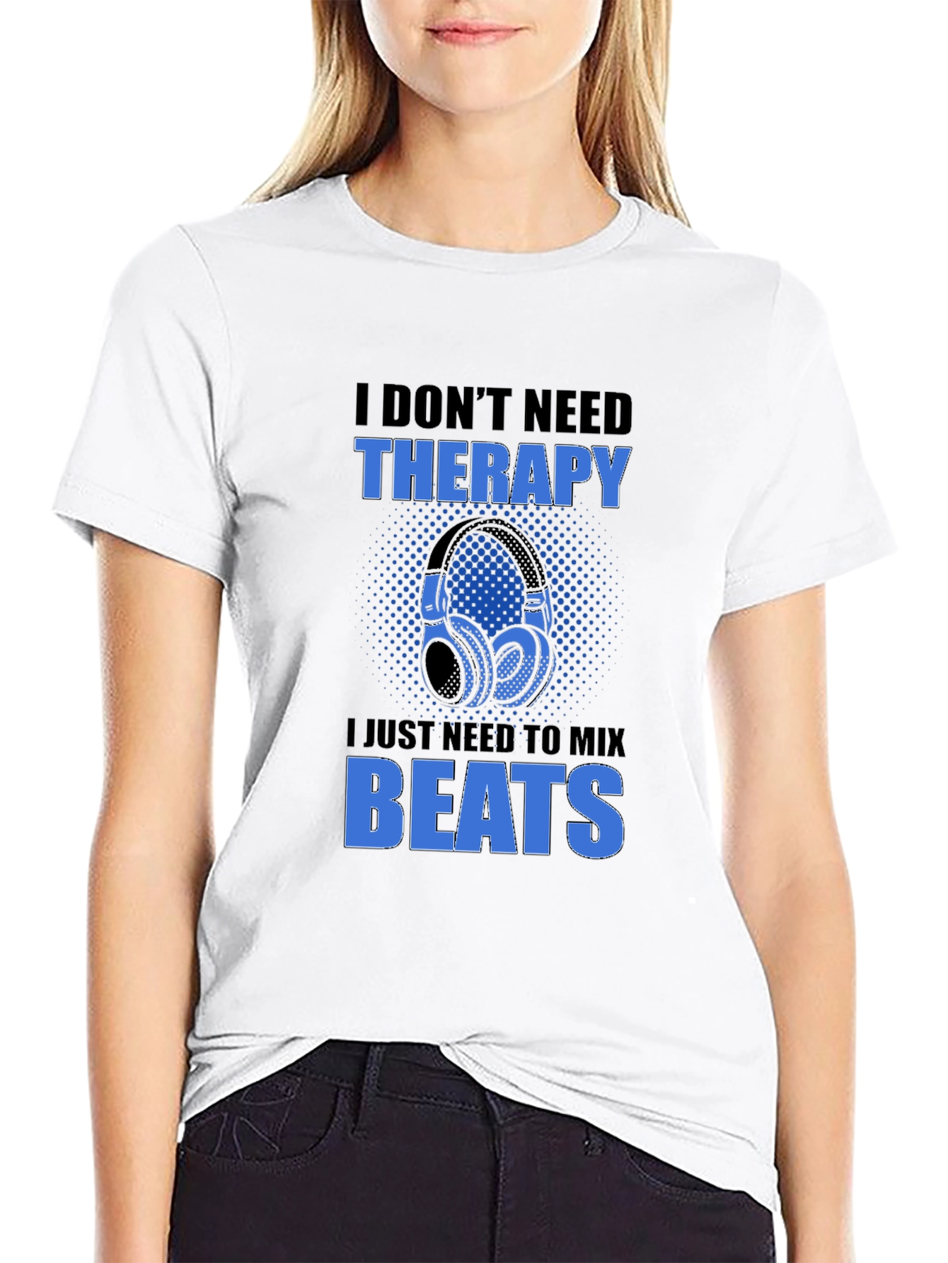 DJ Mix Beats Therapy T-Shirt - Black