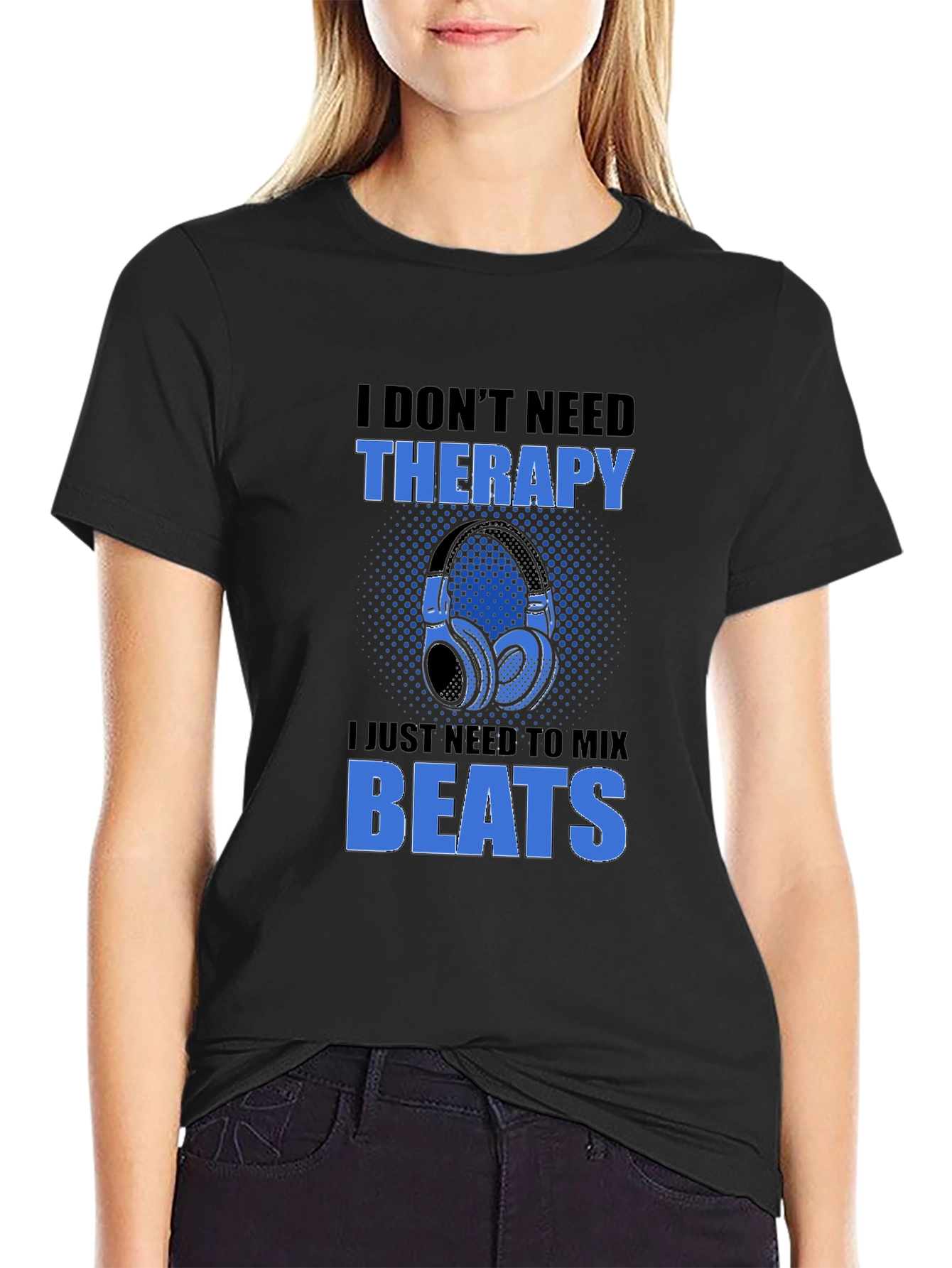 DJ Mix Beats Therapy T-Shirt - Black