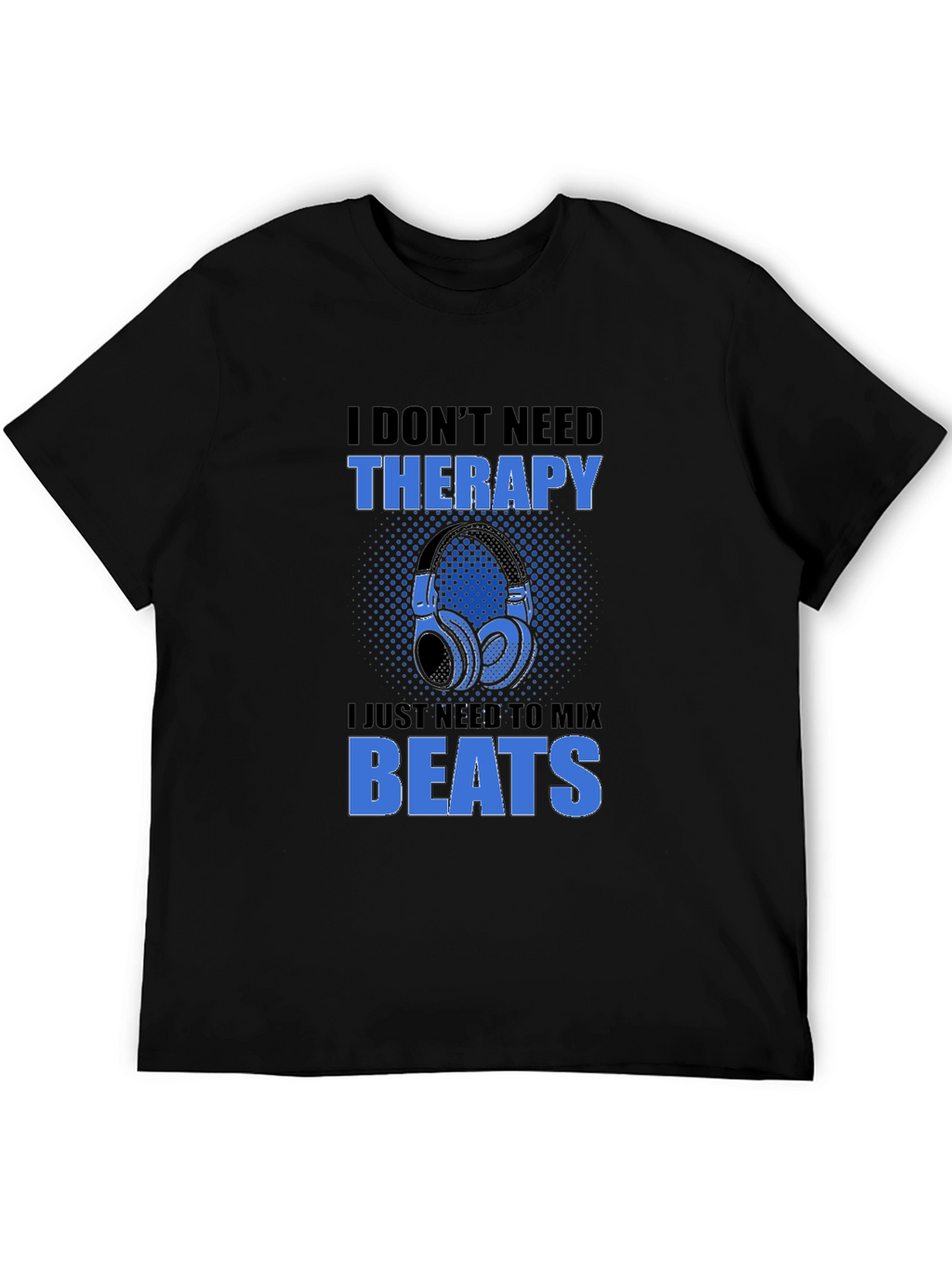 DJ Mix Beats Therapy T-Shirt - Black