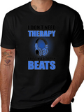 DJ Mix Beats Therapy T-Shirt - Black