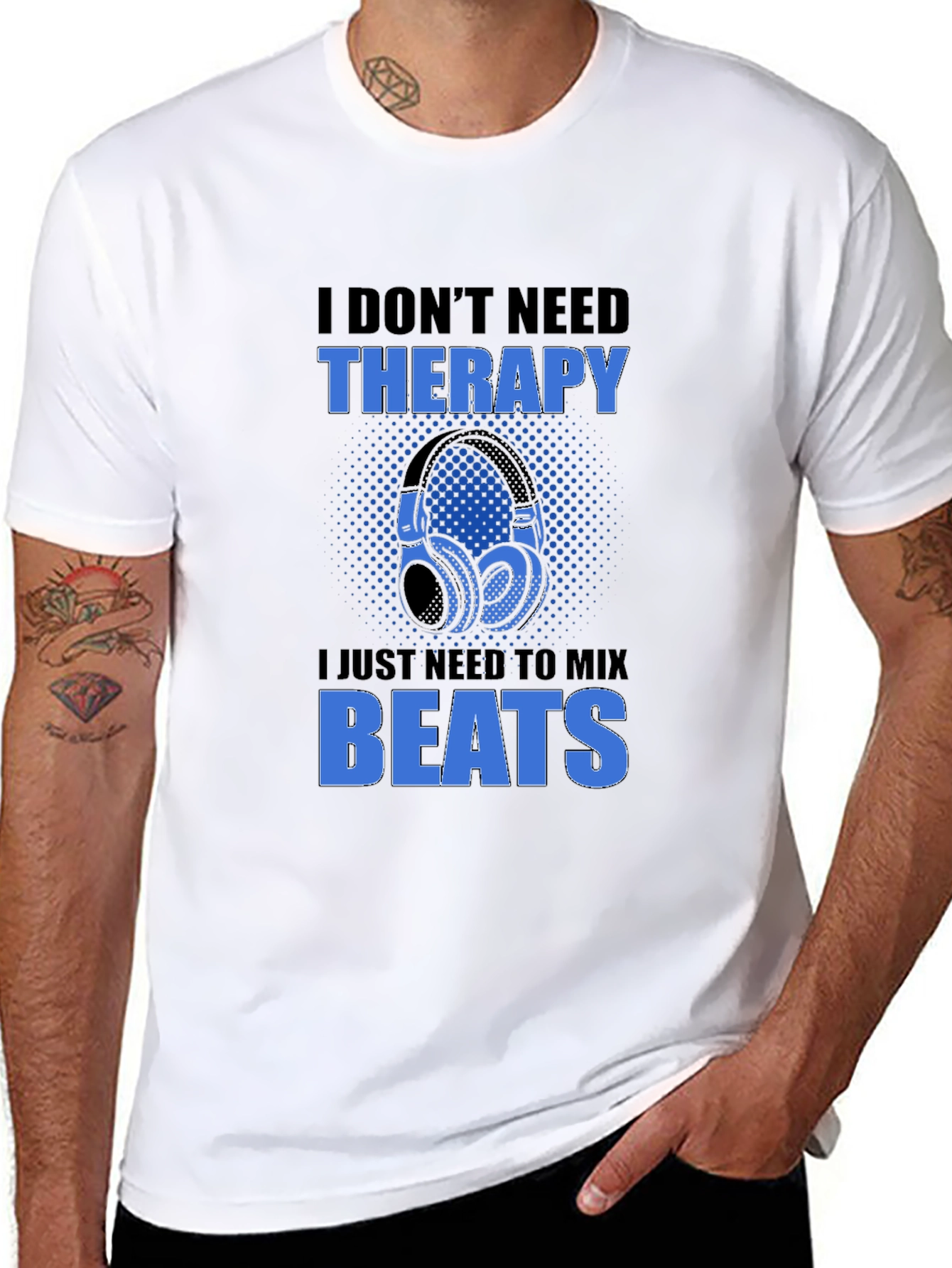 DJ Mix Beats Therapy T-Shirt - Black