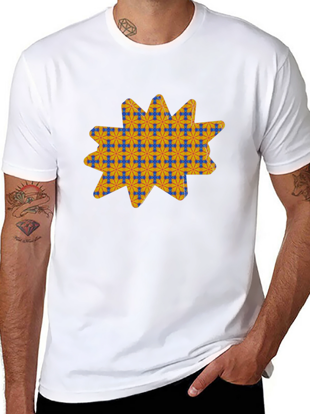 Patterned Star Graphic T-Shirt