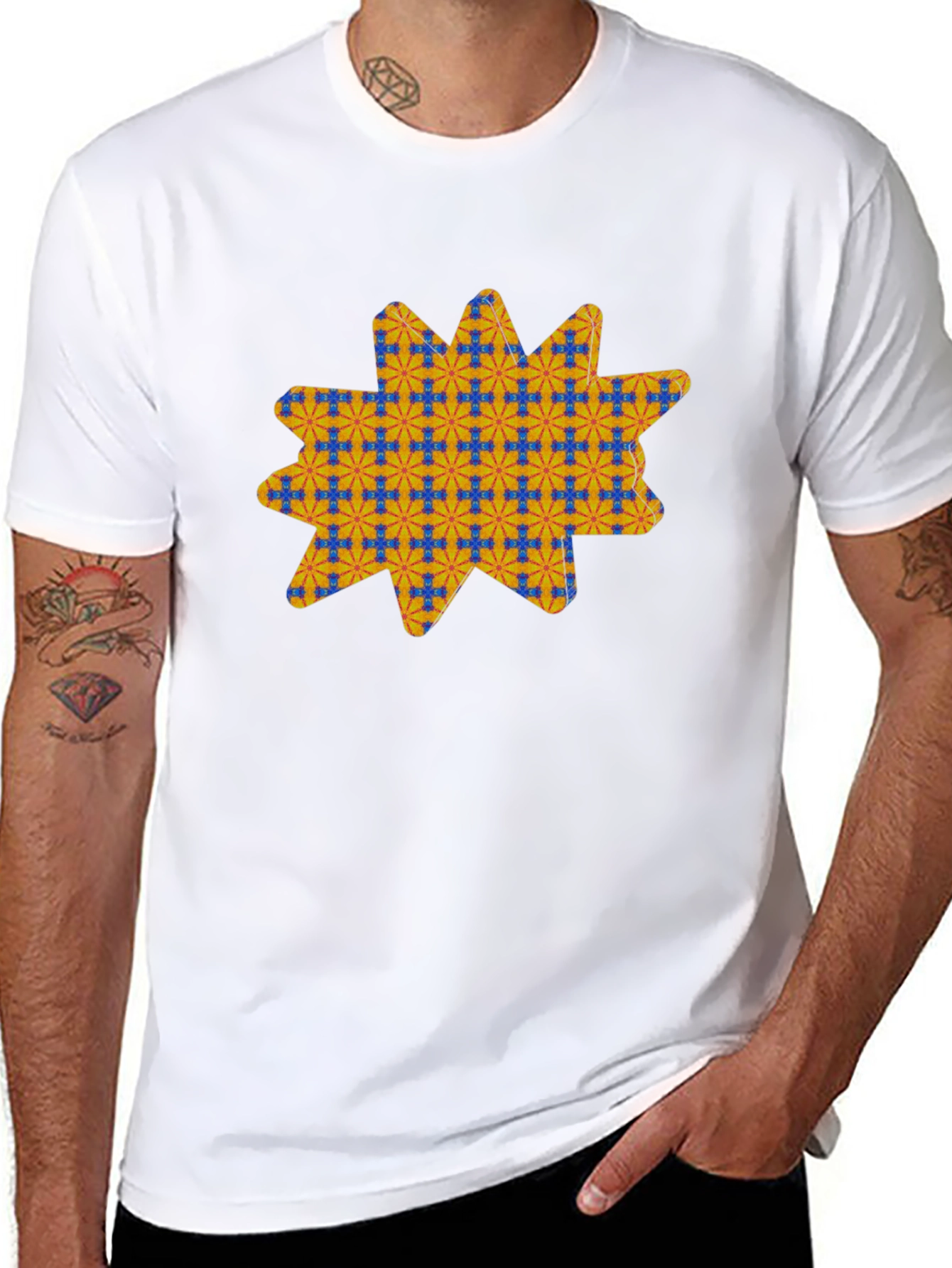 Patterned Star Graphic T-Shirt
