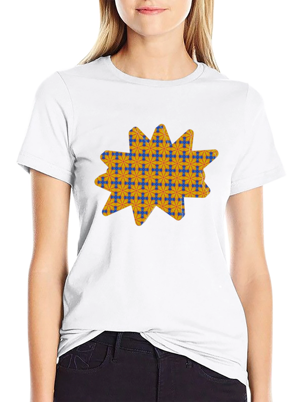 Patterned Star Graphic T-Shirt