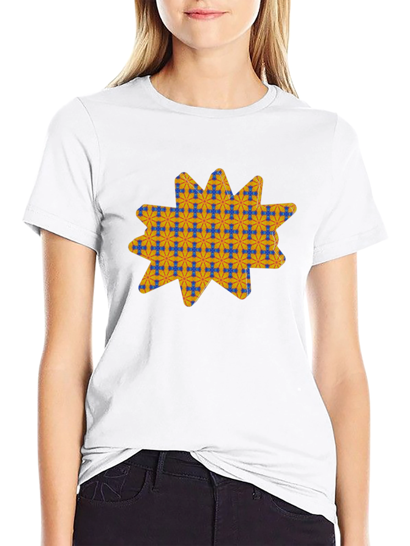 Patterned Star Graphic T-Shirt