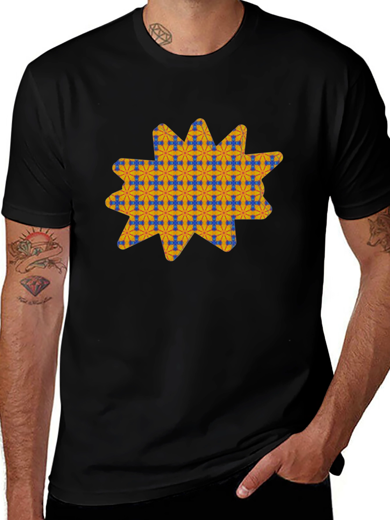 Patterned Star Graphic T-Shirt