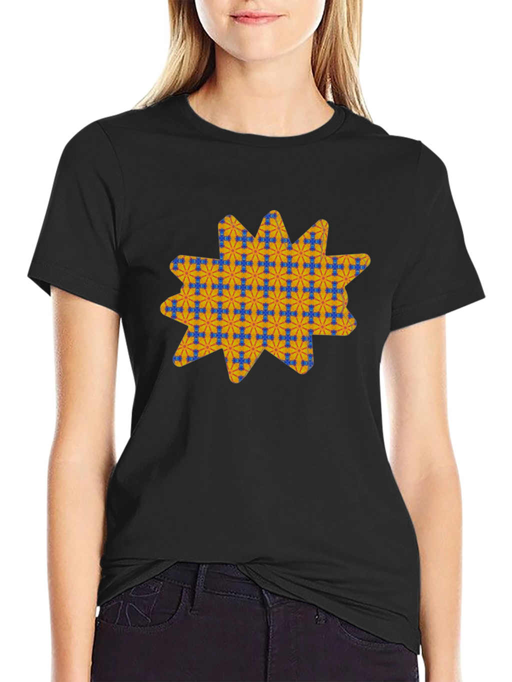 Patterned Star Graphic T-Shirt