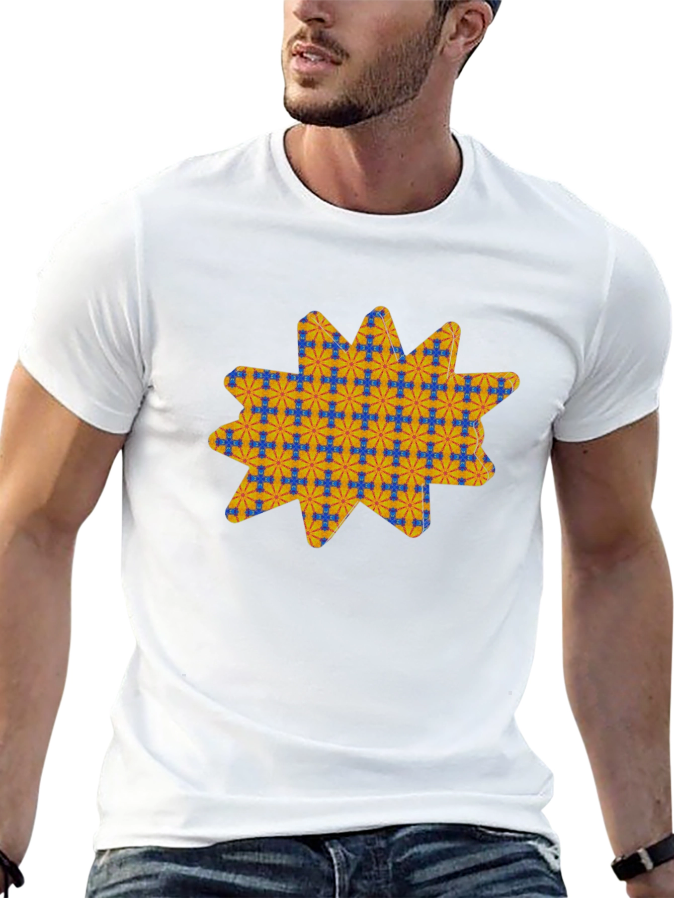Patterned Star Graphic T-Shirt