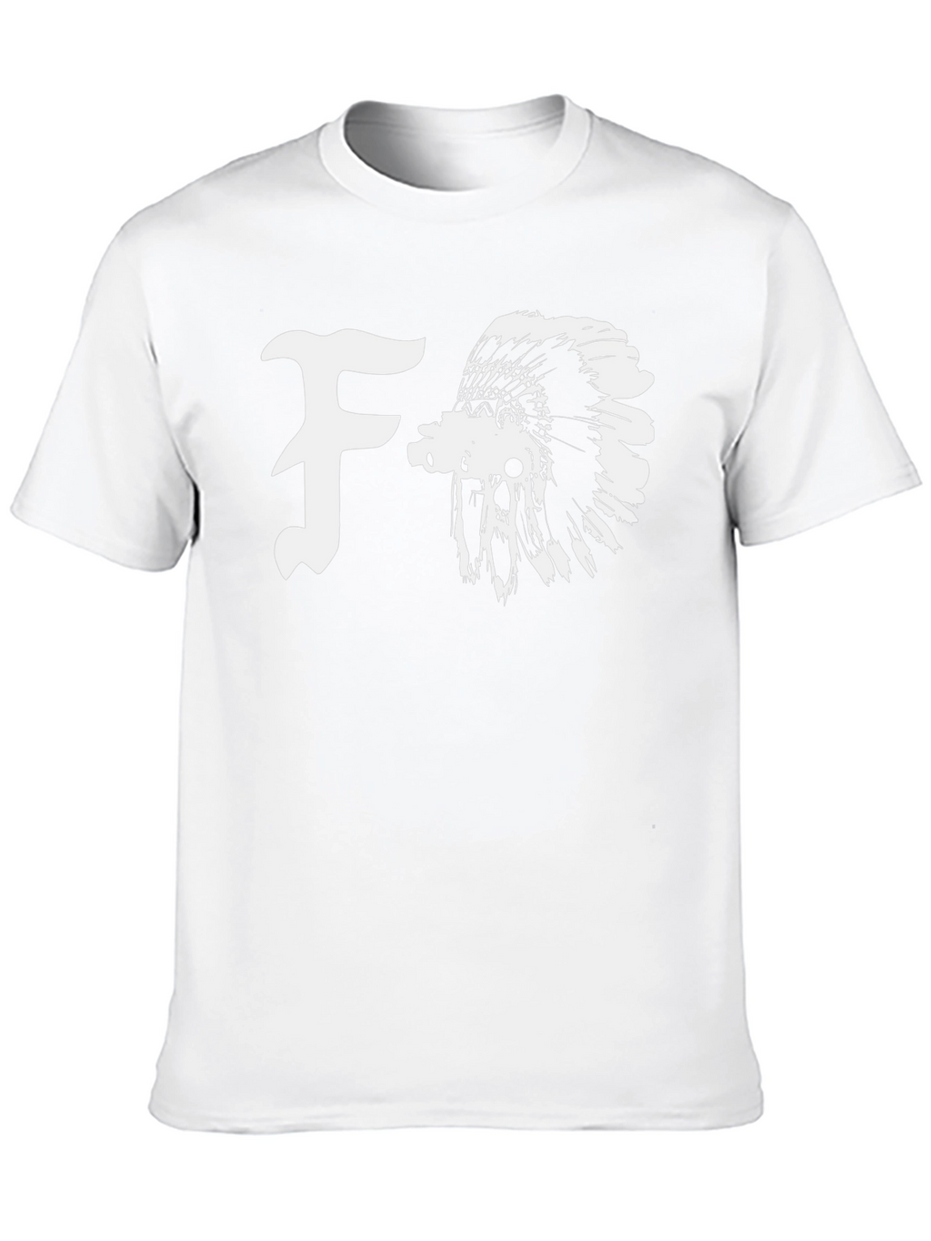 Black T-Shirt with F and Indian Headdress Graphic