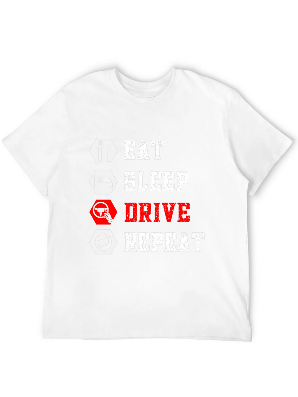 Eat Sleep Drive Repeat Black Graphic Tee