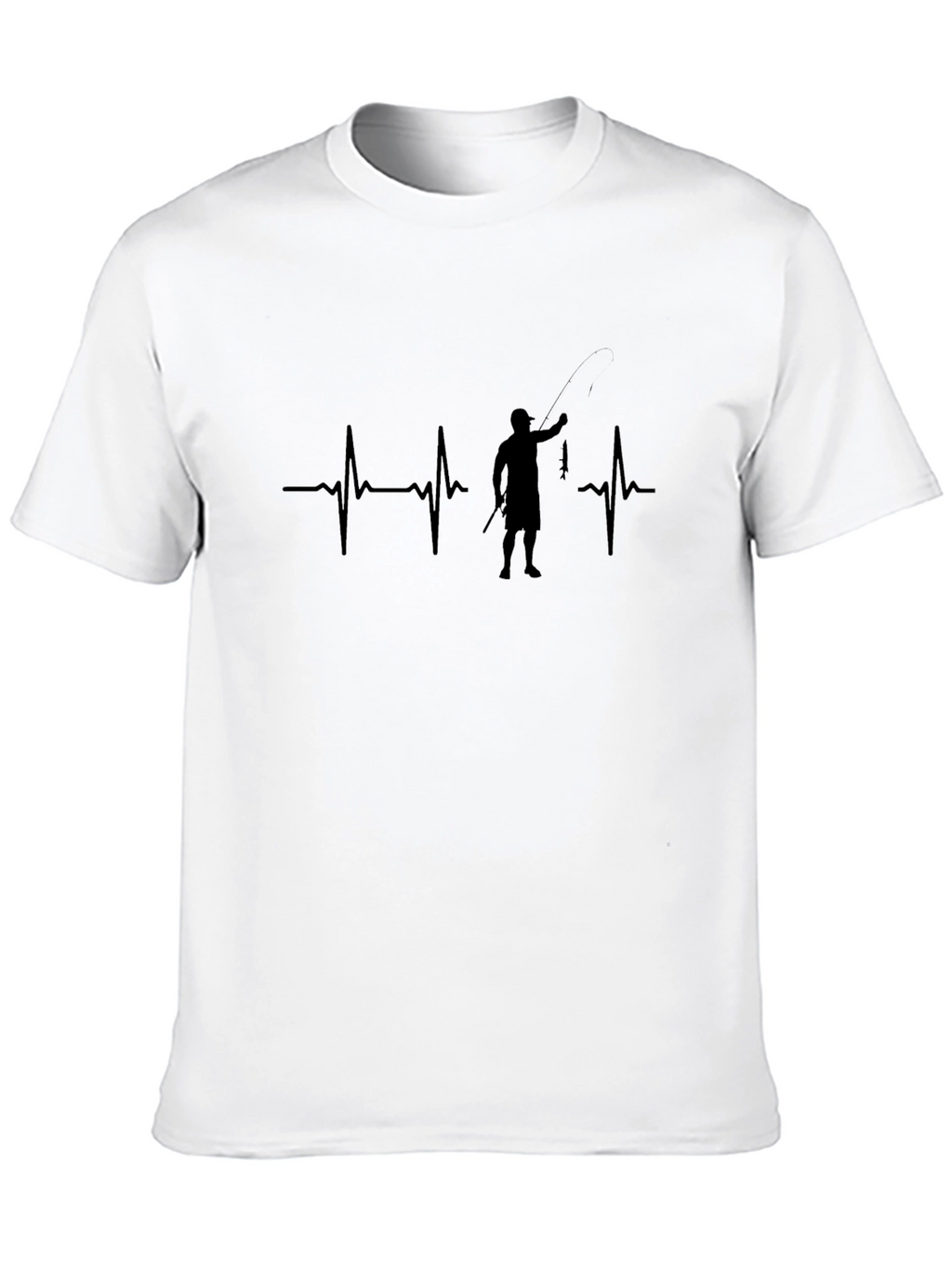 Fisherman Heartbeat Graphic Tee - Black