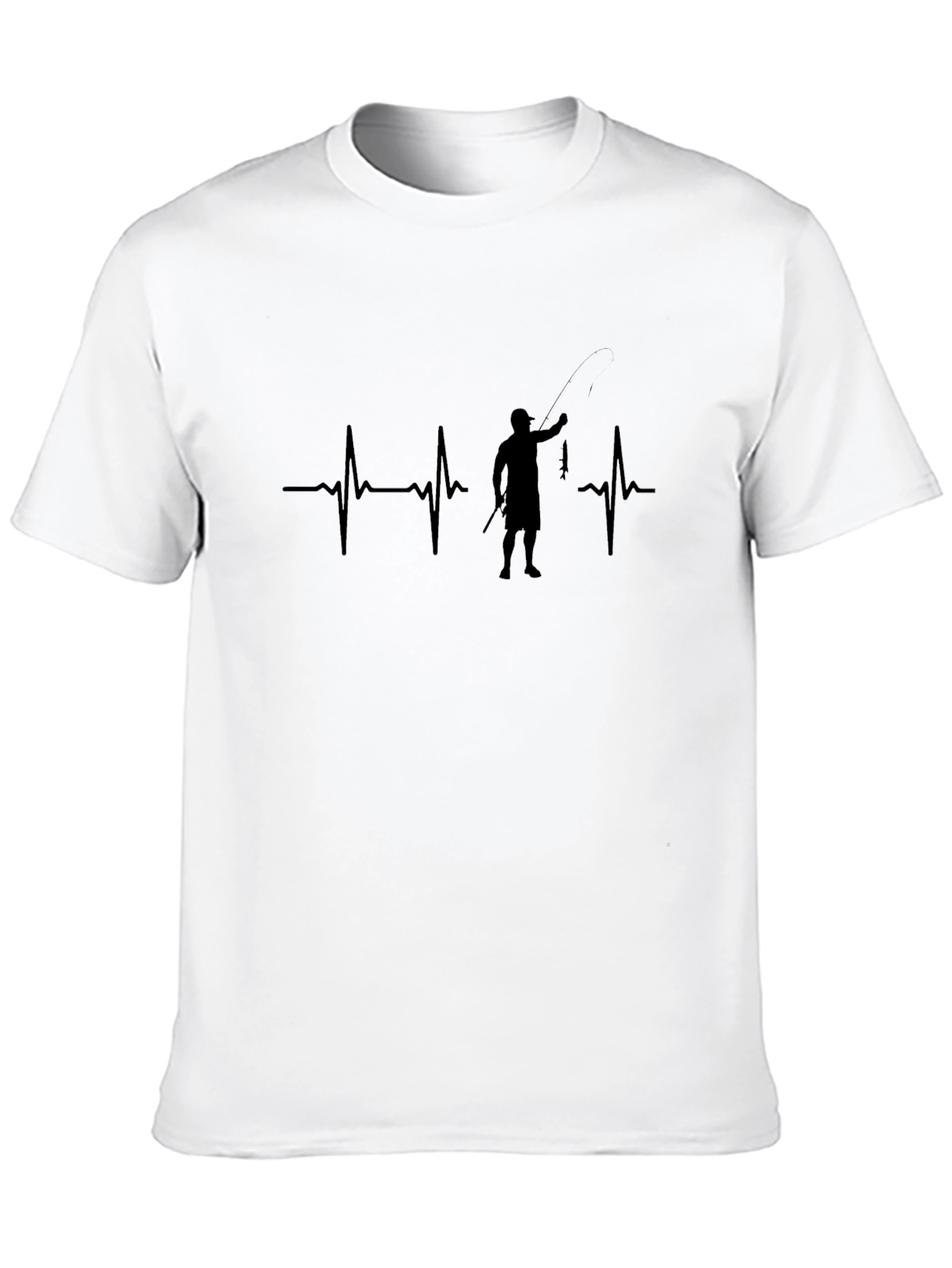 Fisherman Heartbeat Graphic Tee - Black