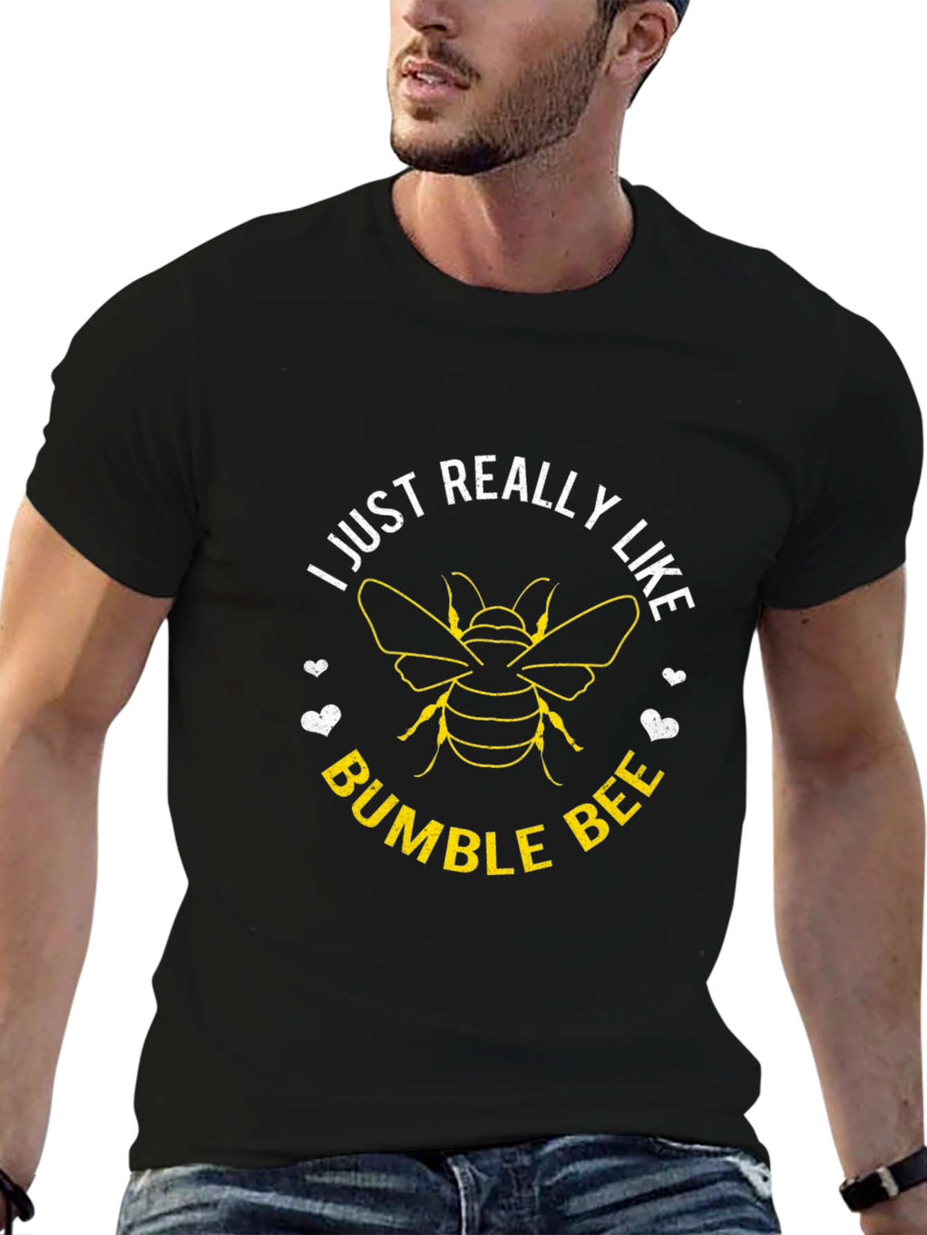 I Just Really Like Bumble Bees T-Shirt - Black