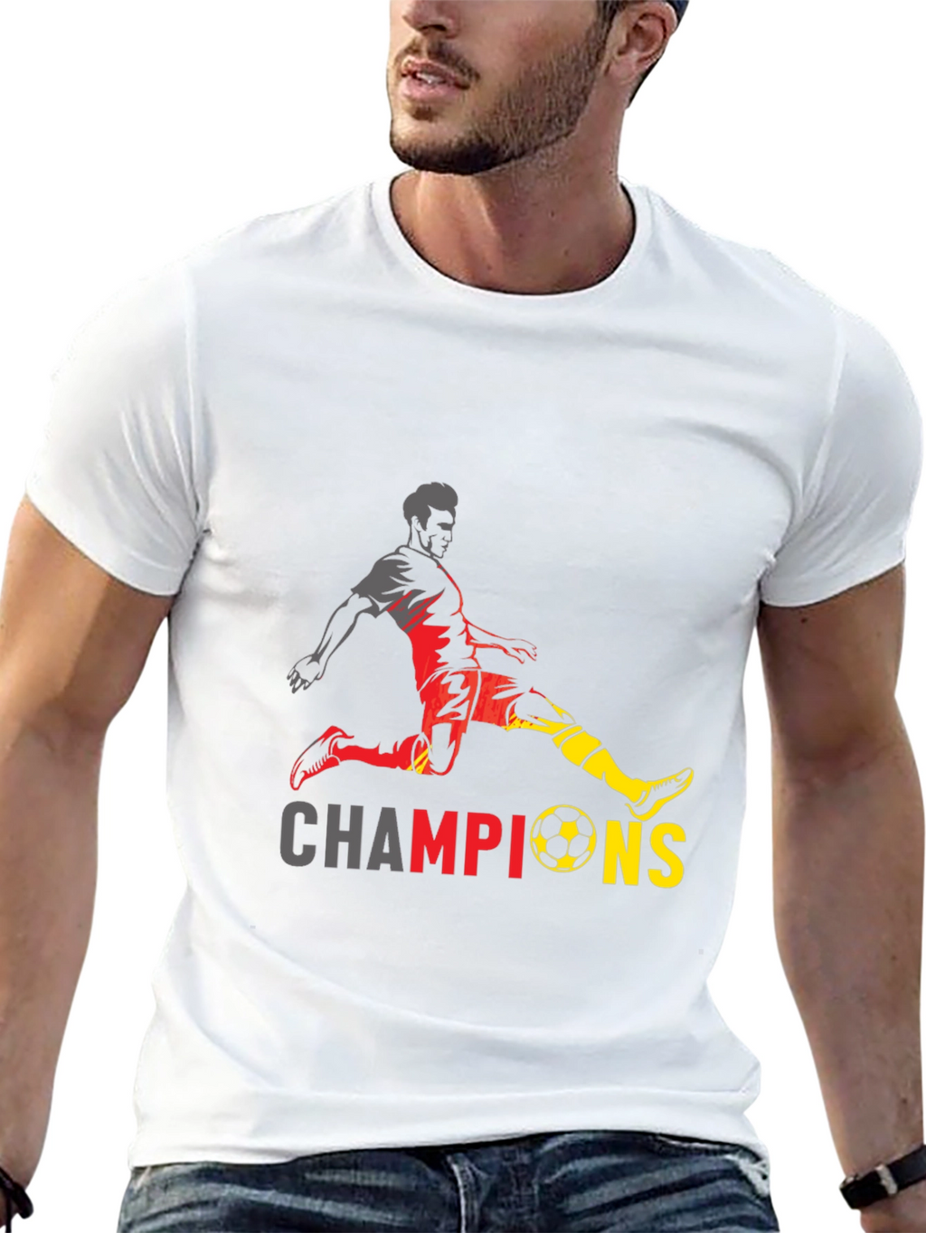 Champions Soccer Graphic T-Shirt - Black
