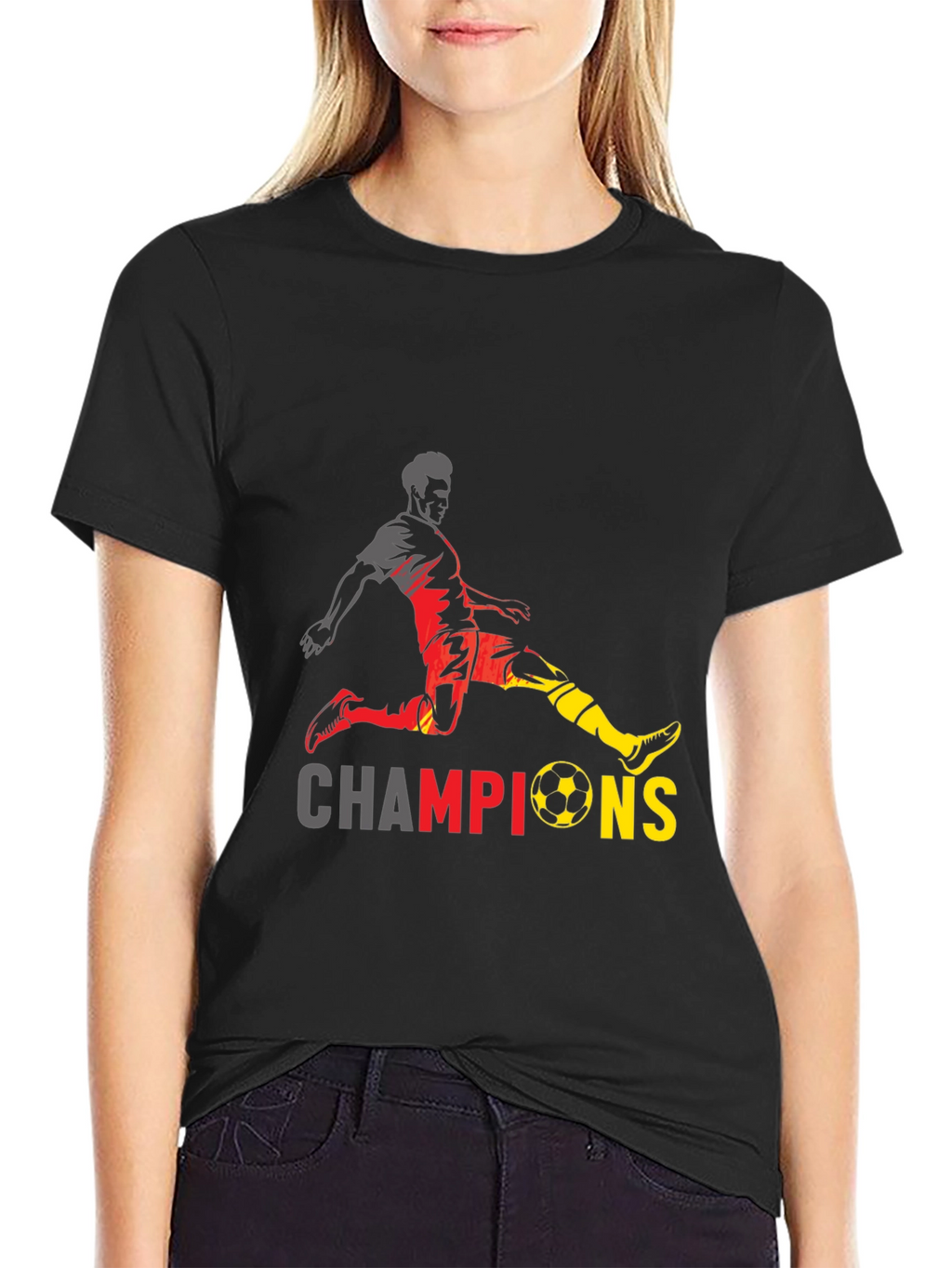 Champions Soccer Graphic T-Shirt - Black
