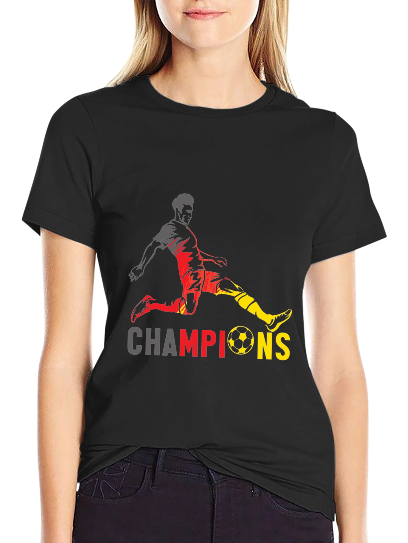 Champions Soccer Graphic T-Shirt - Black