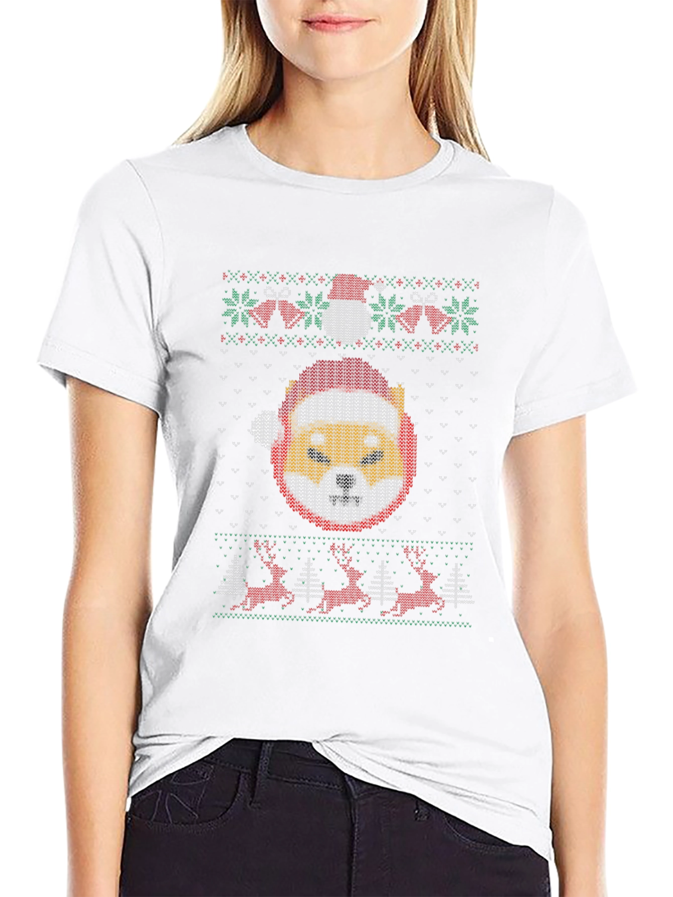 Festive Shiba Inu Christmas Sweater T-Shirt