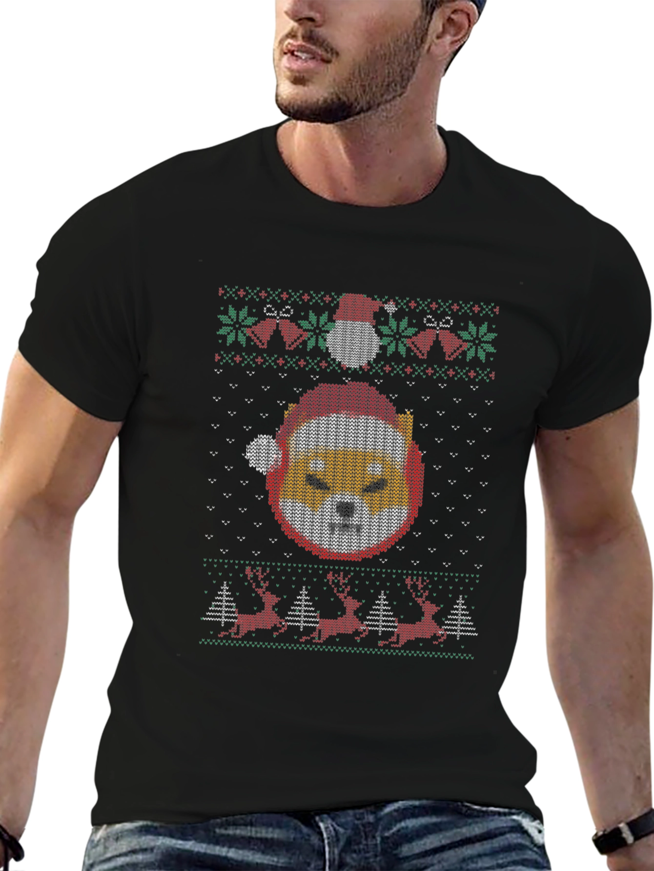 Festive Shiba Inu Christmas Sweater T-Shirt