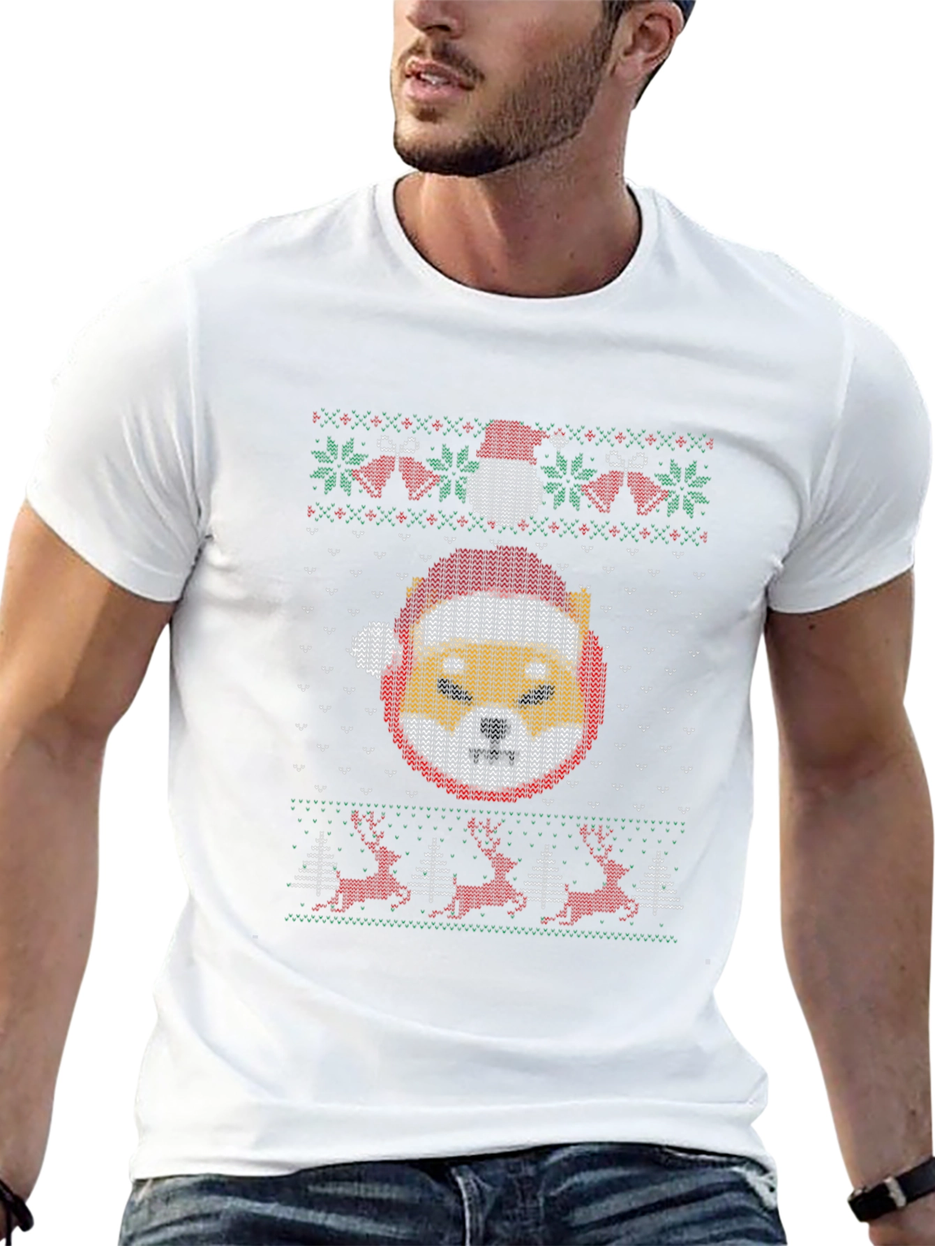 Festive Shiba Inu Christmas Sweater T-Shirt