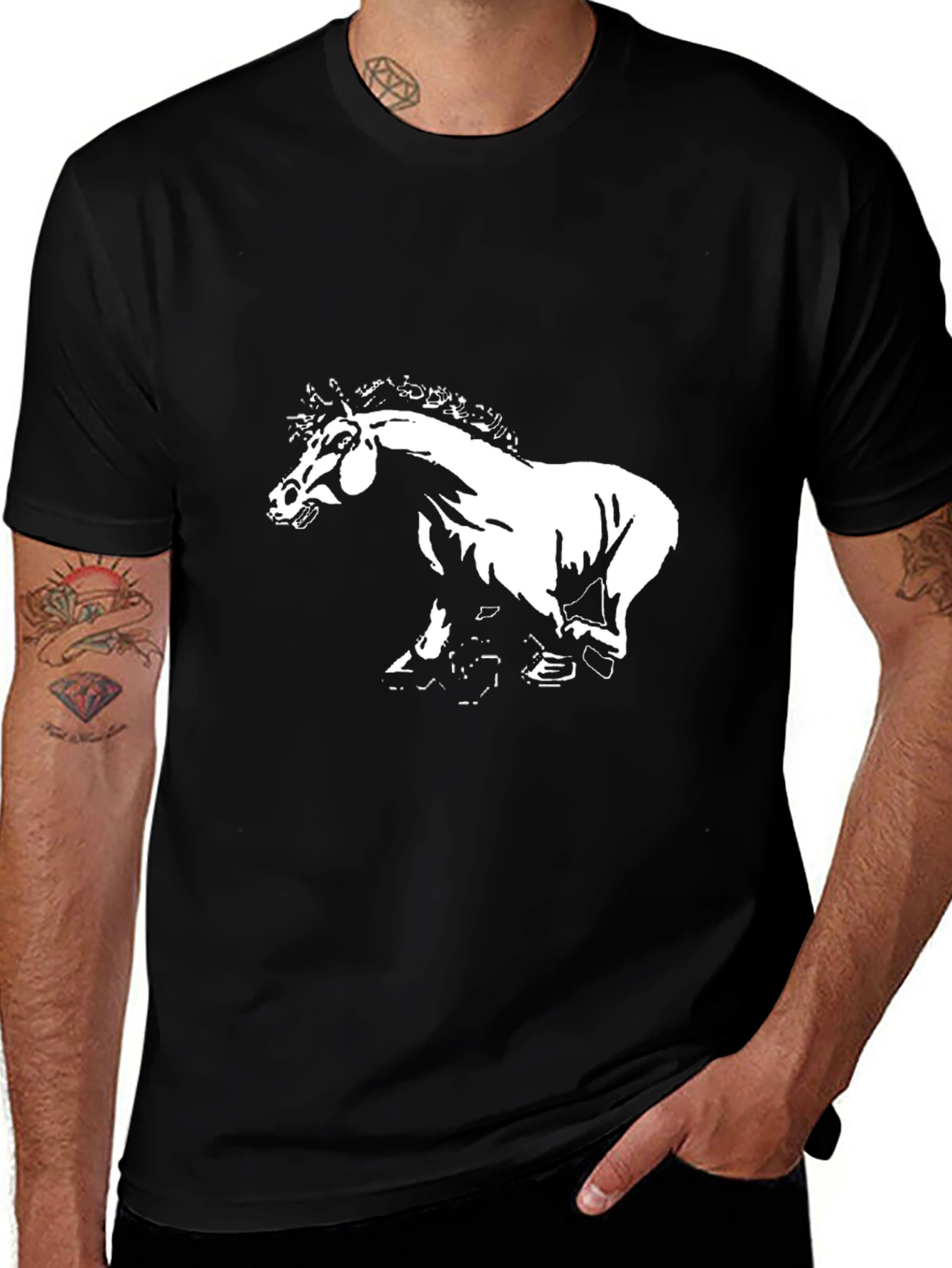 Horse Graphic Black T-Shirt