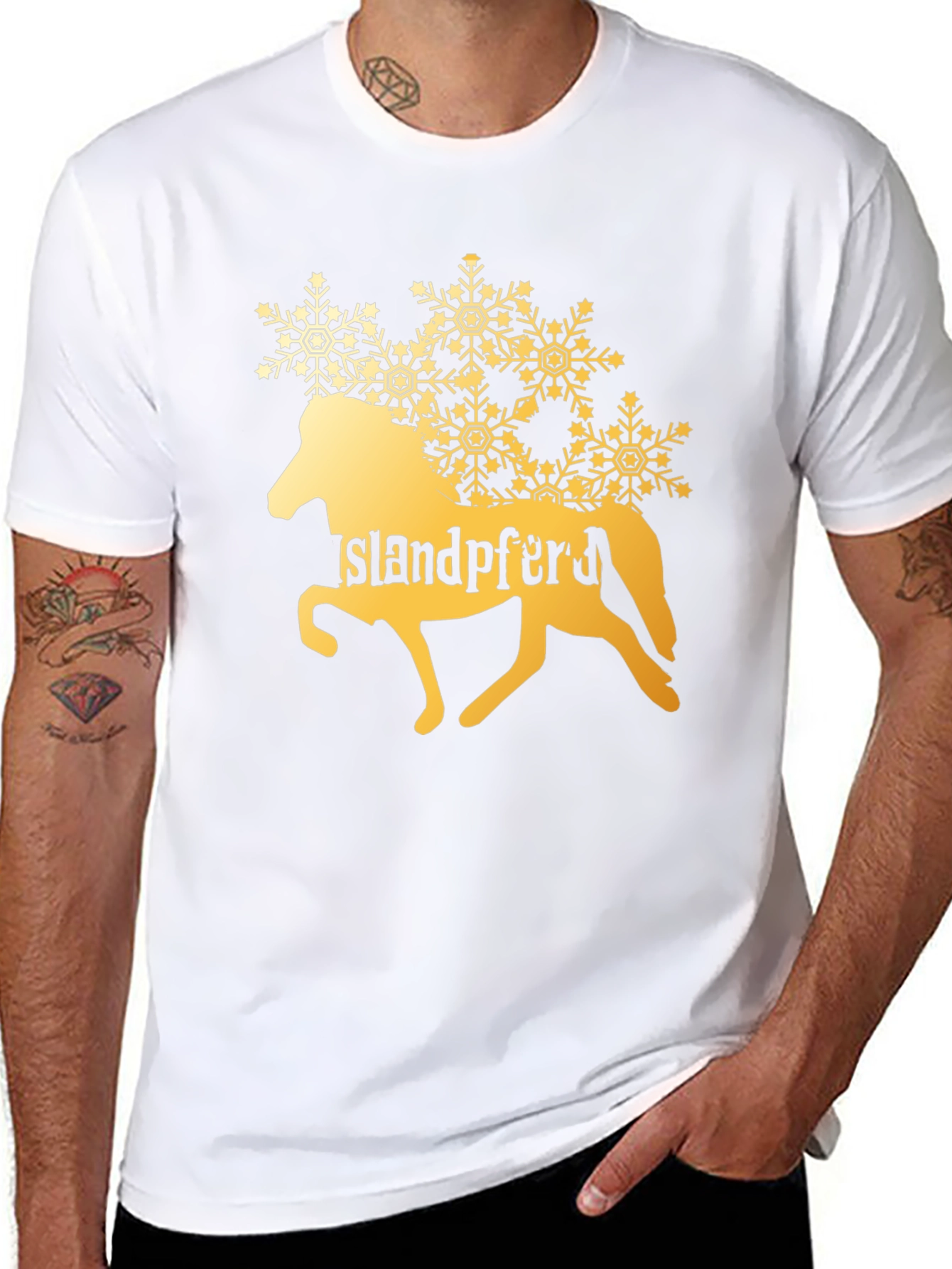 Islandpferd T-Shirt Horse Snowflake Design