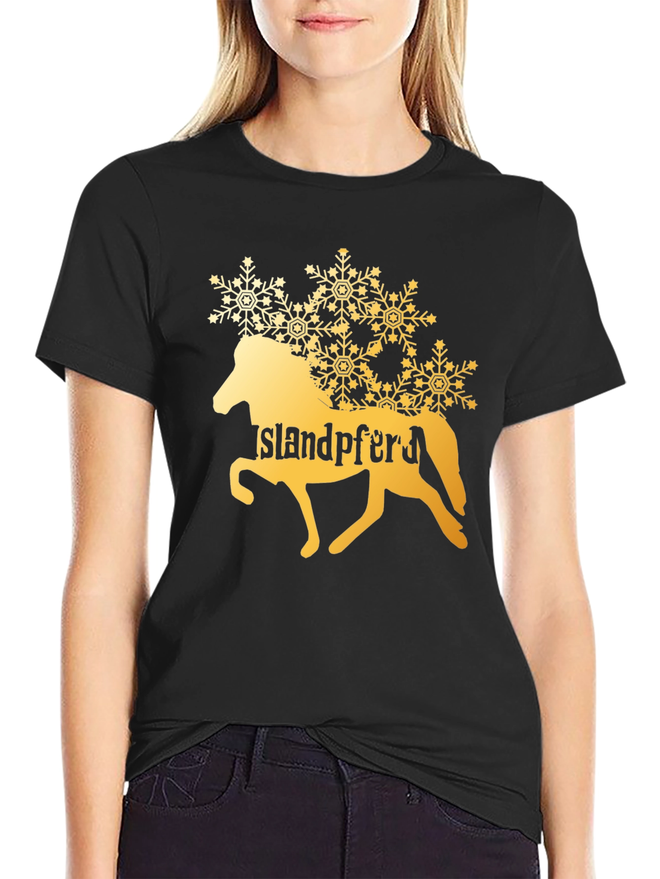 Islandpferd T-Shirt Horse Snowflake Design