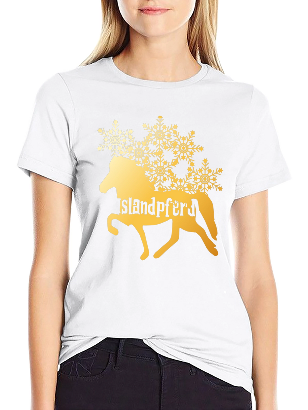 Islandpferd T-Shirt Horse Snowflake Design