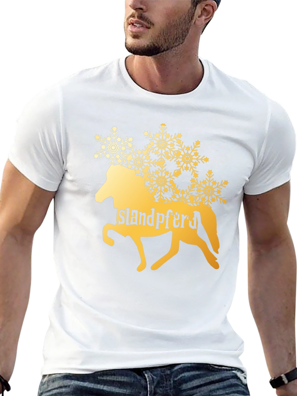 Islandpferd T-Shirt Horse Snowflake Design