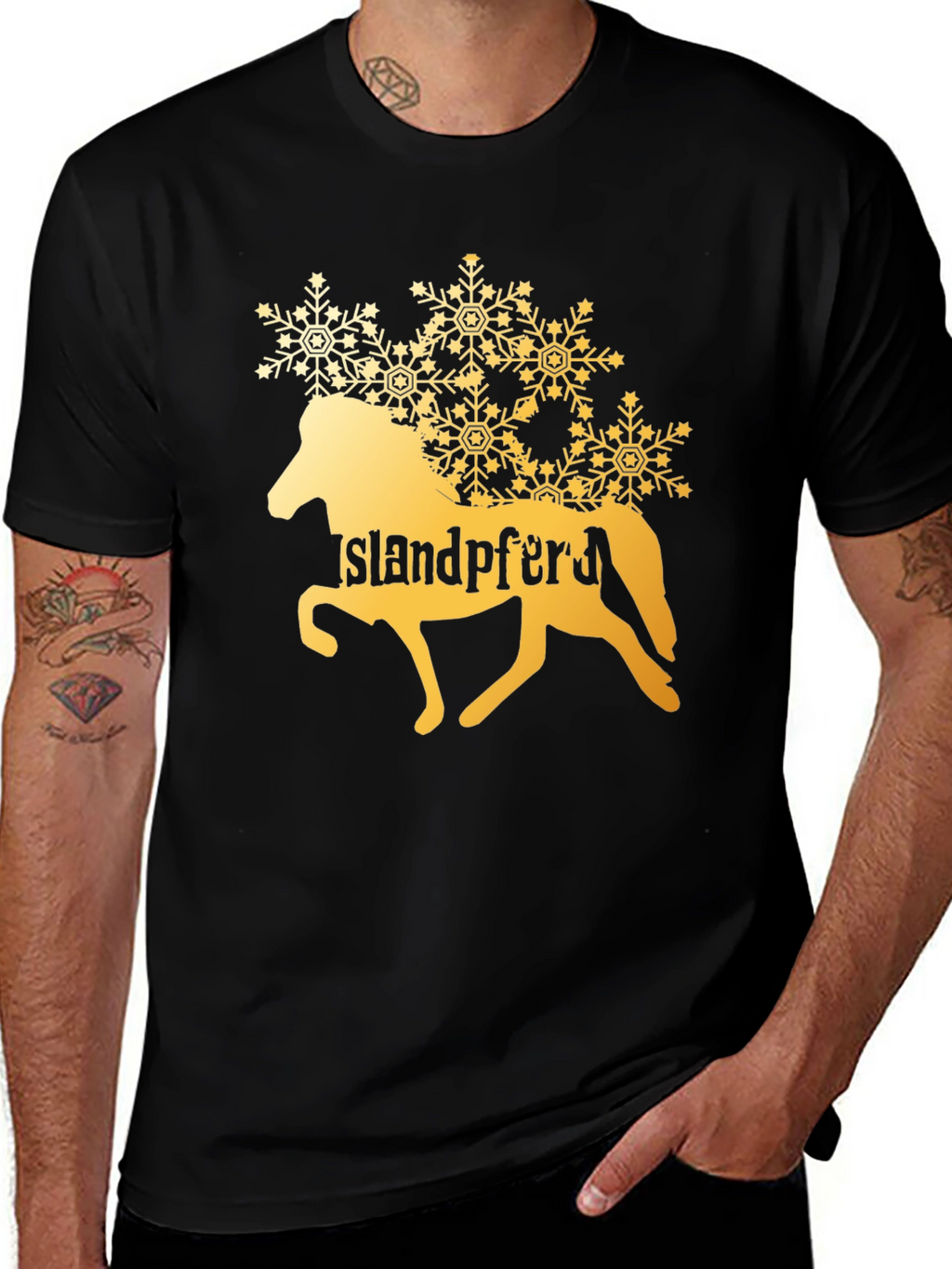 Islandpferd T-Shirt Horse Snowflake Design