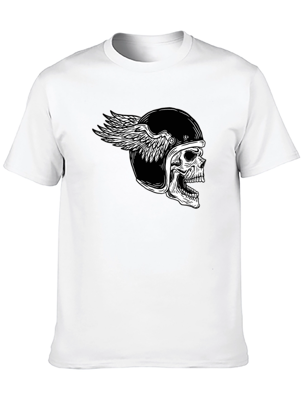 Skull Winged Helmet Black T-Shirt
