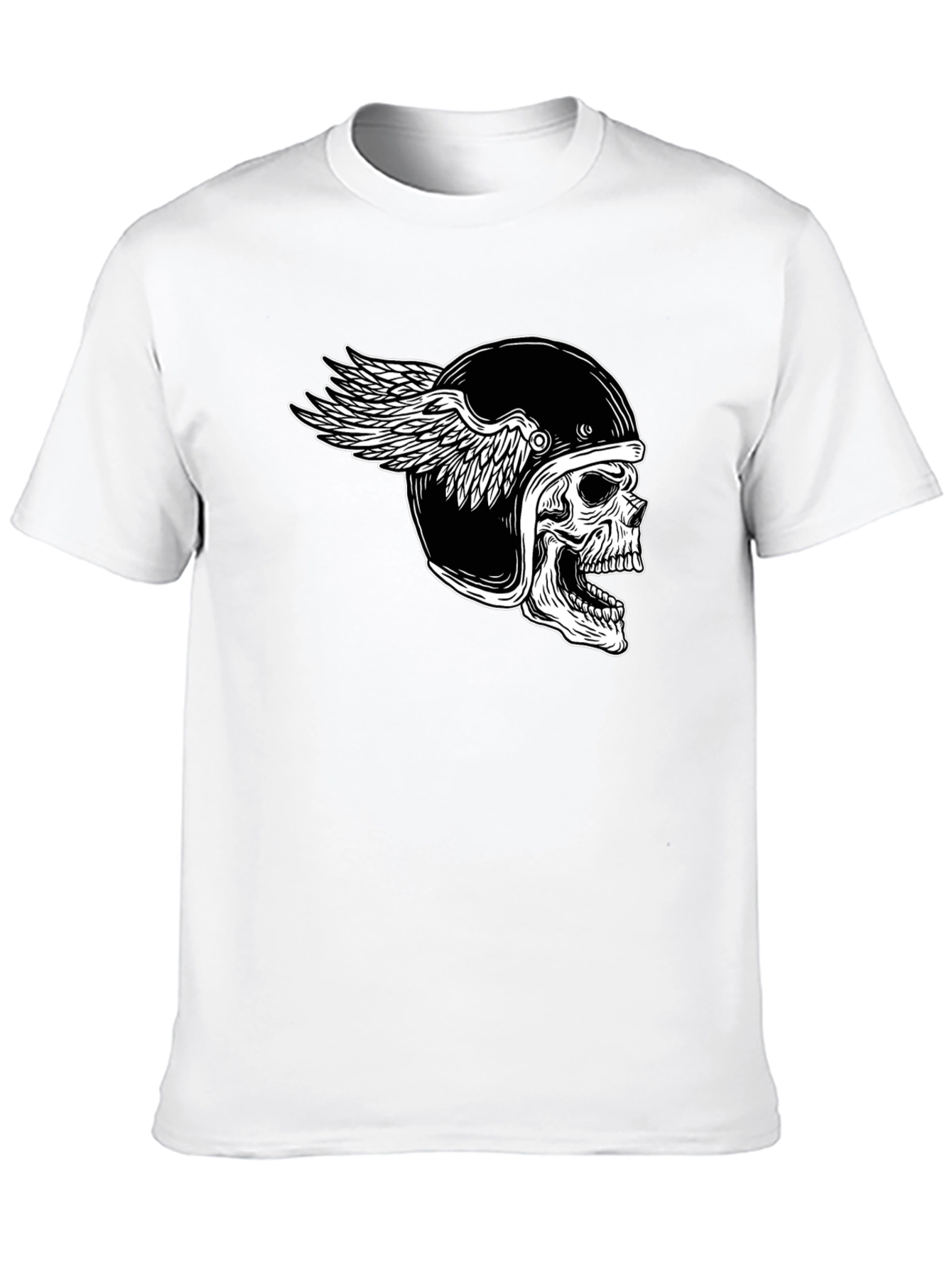 Skull Winged Helmet Black T-Shirt