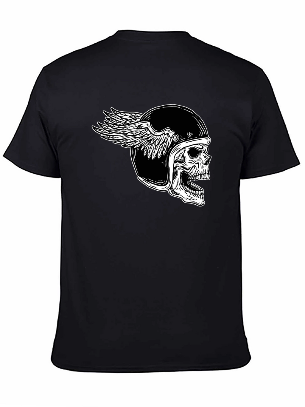 Skull Winged Helmet Black T-Shirt