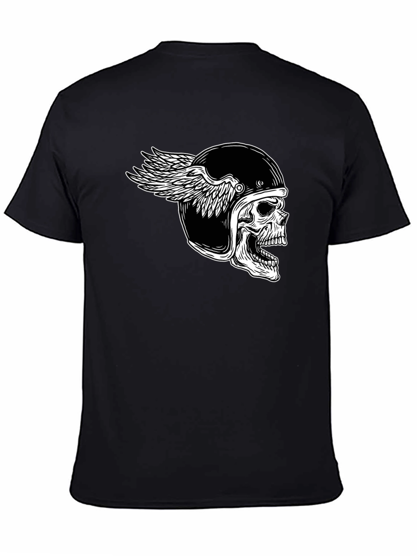 Skull Winged Helmet Black T-Shirt