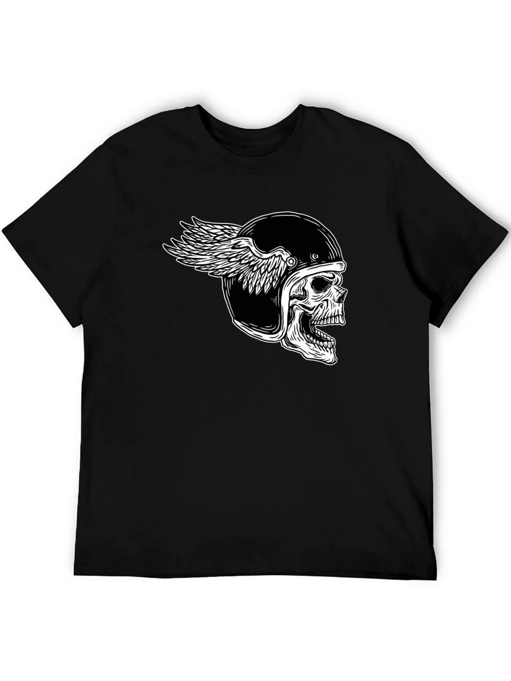 Skull Winged Helmet Black T-Shirt