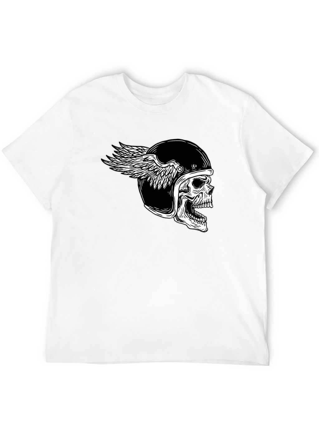 Skull Winged Helmet Black T-Shirt