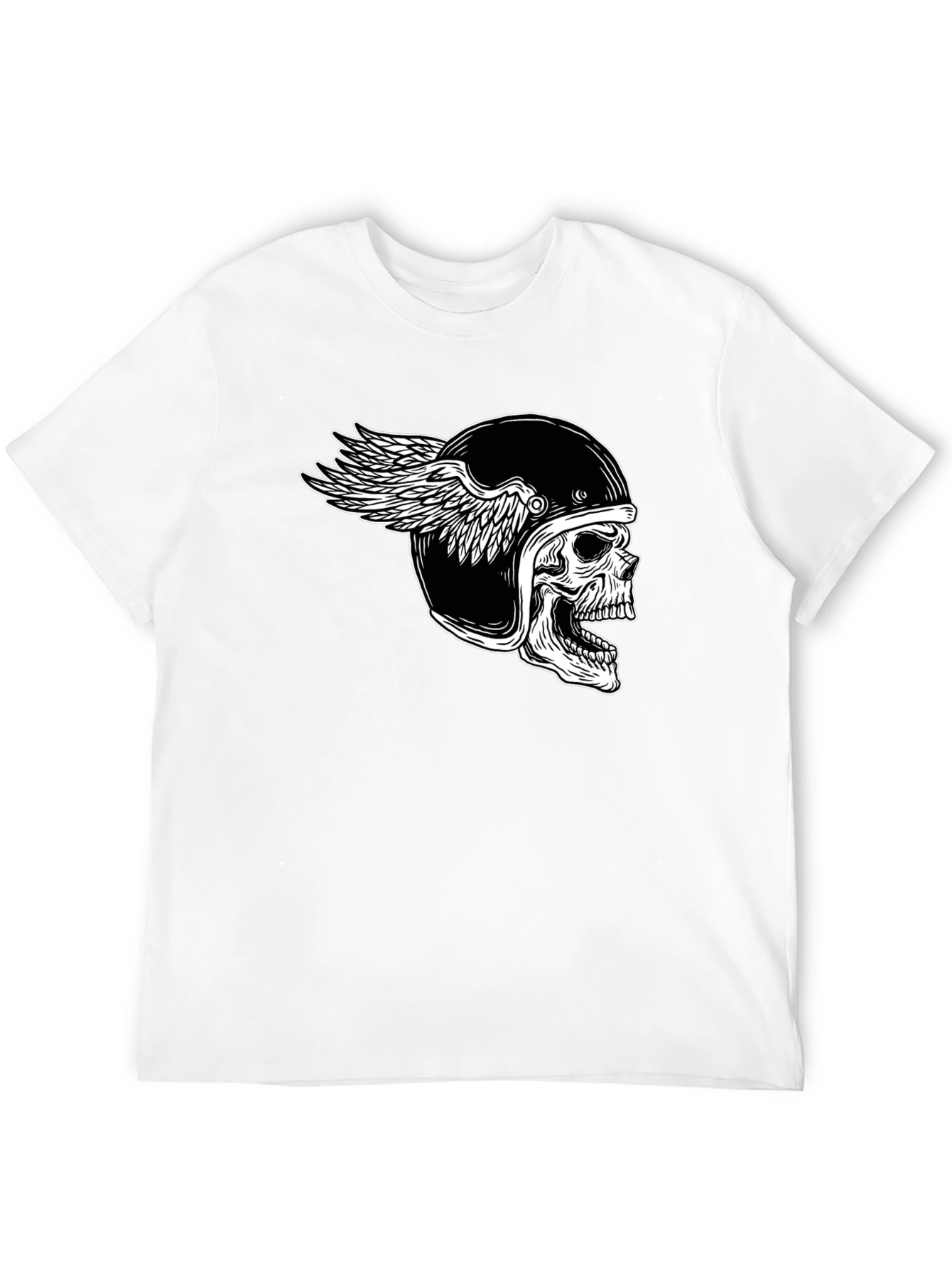 Skull Winged Helmet Black T-Shirt