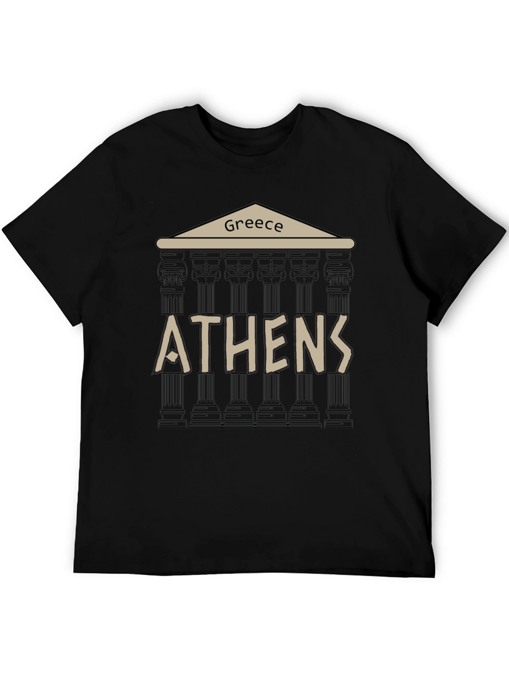 Greece Athens T-Shirt - Black Graphic Tee