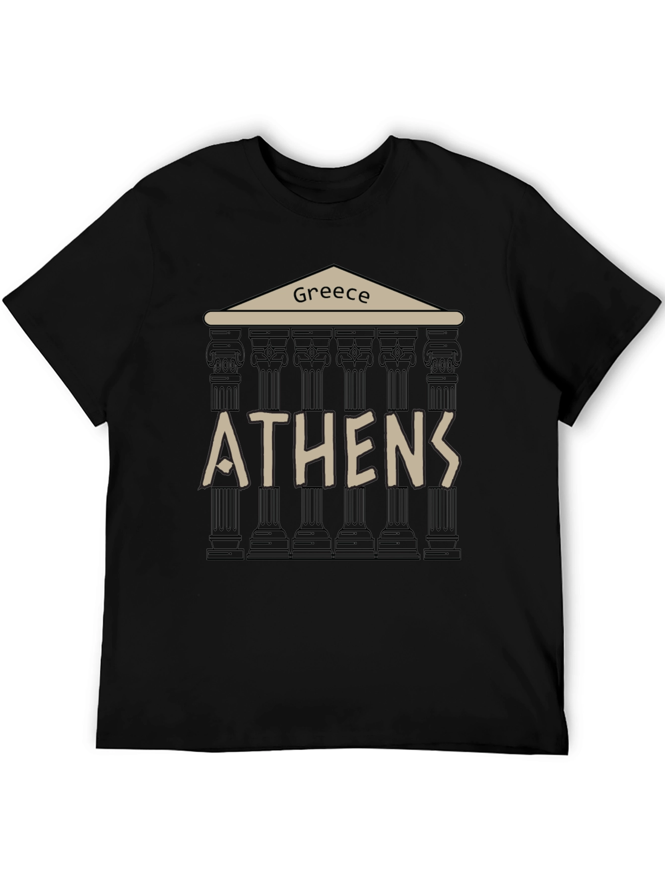Greece Athens T-Shirt - Black Graphic Tee