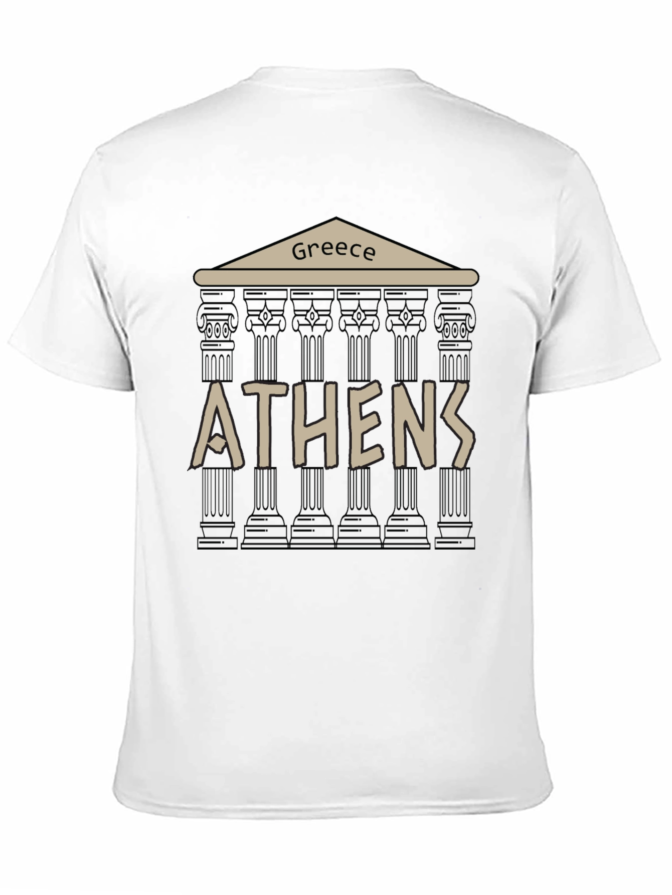 Greece Athens T-Shirt - Black Graphic Tee
