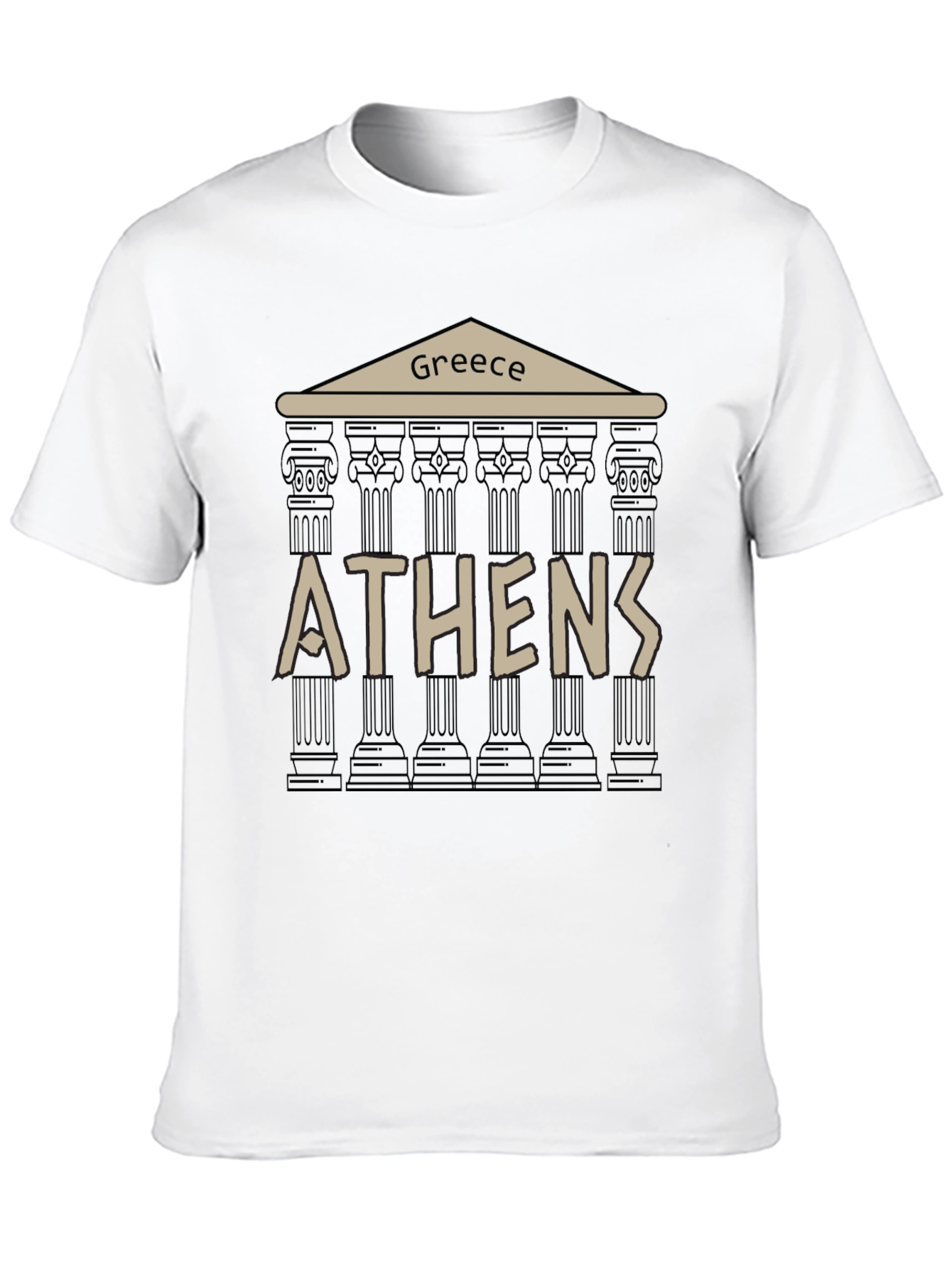 Greece Athens T-Shirt - Black Graphic Tee