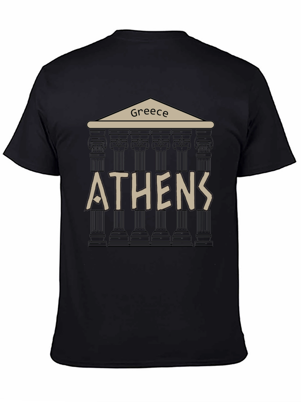 Greece Athens T-Shirt - Black Graphic Tee