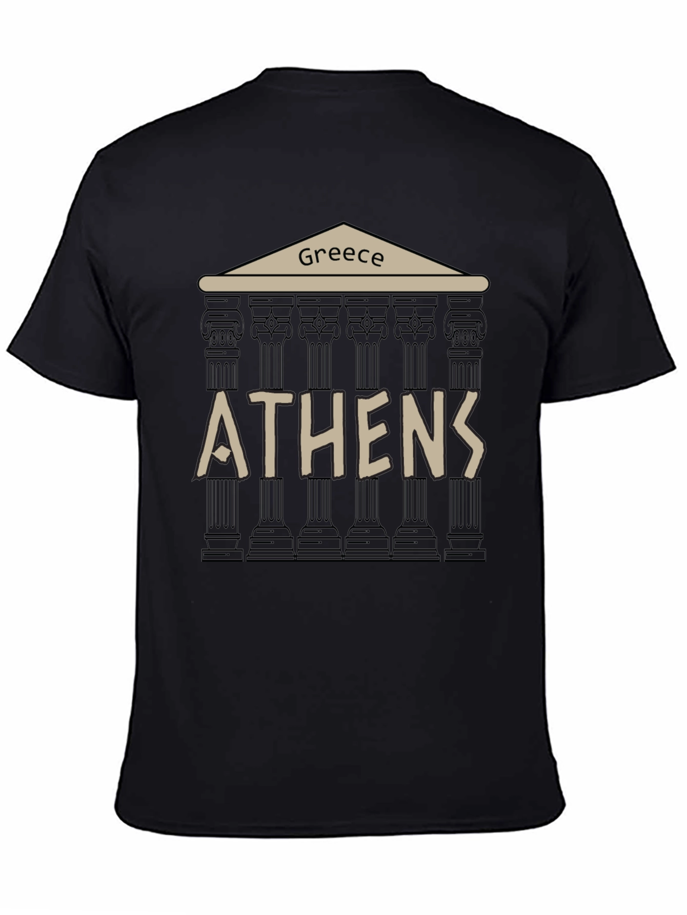 Greece Athens T-Shirt - Black Graphic Tee