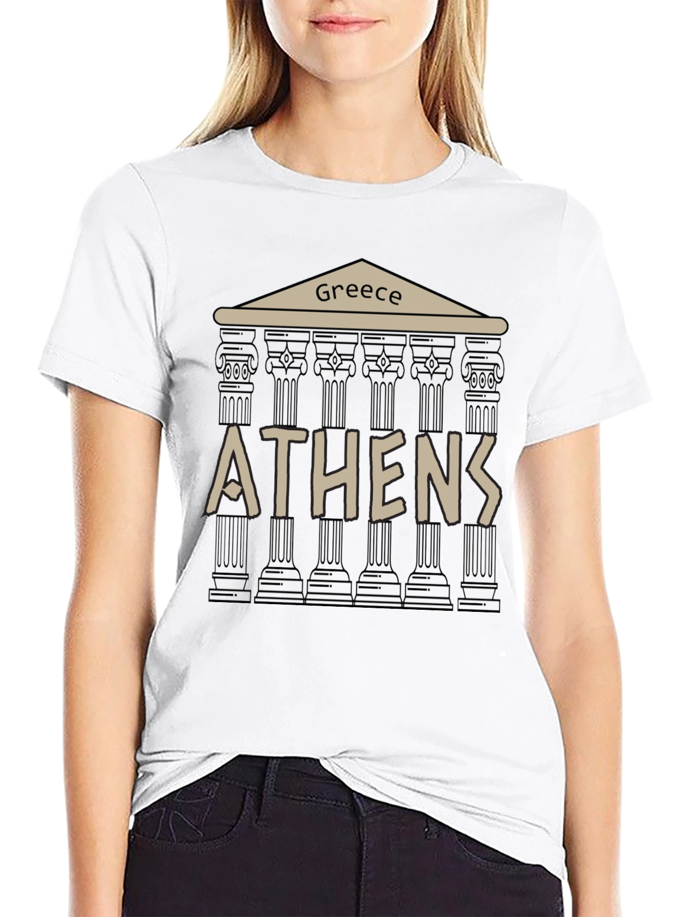 Greece Athens T-Shirt - Black Graphic Tee