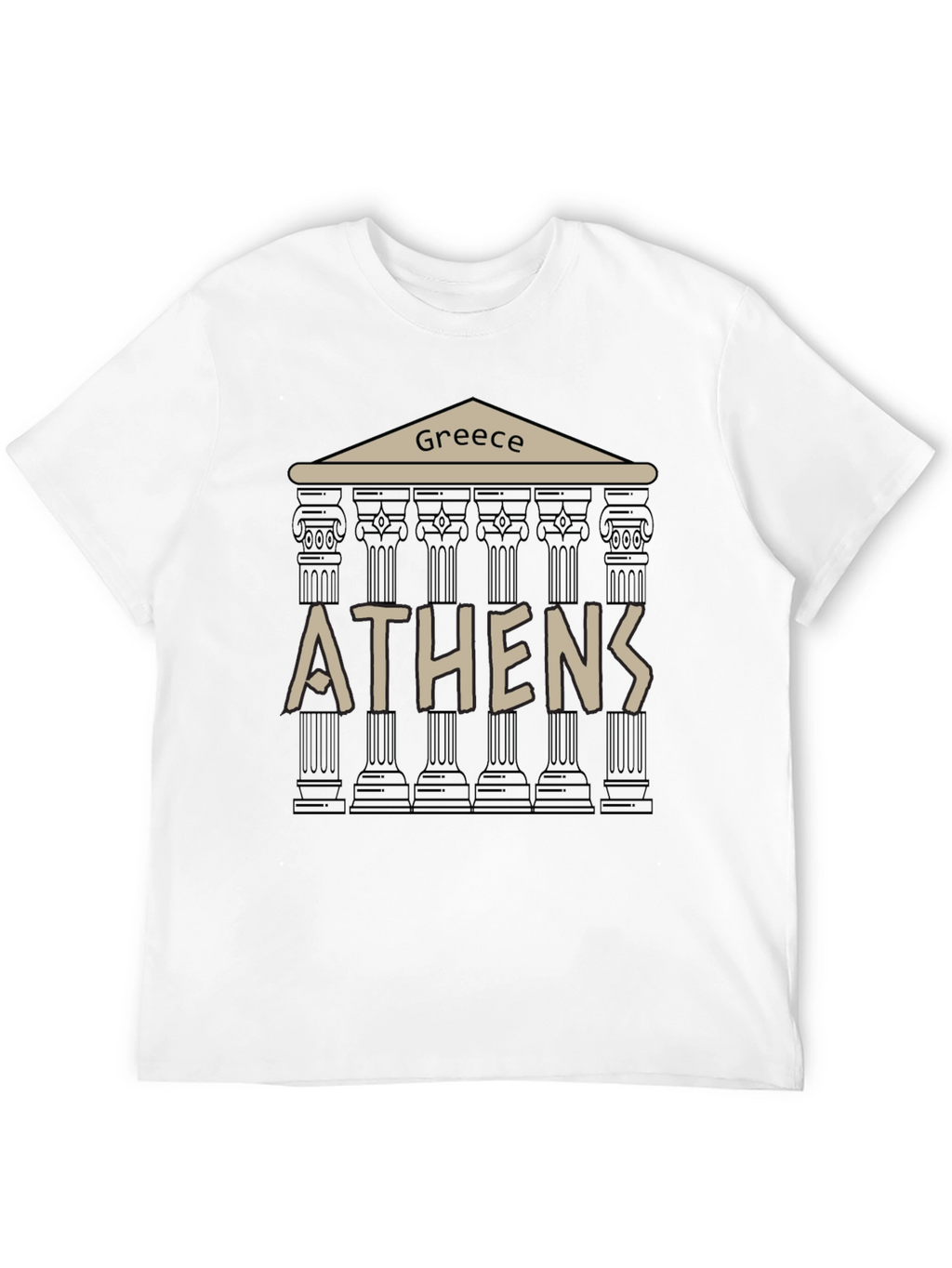 Greece Athens T-Shirt - Black Graphic Tee