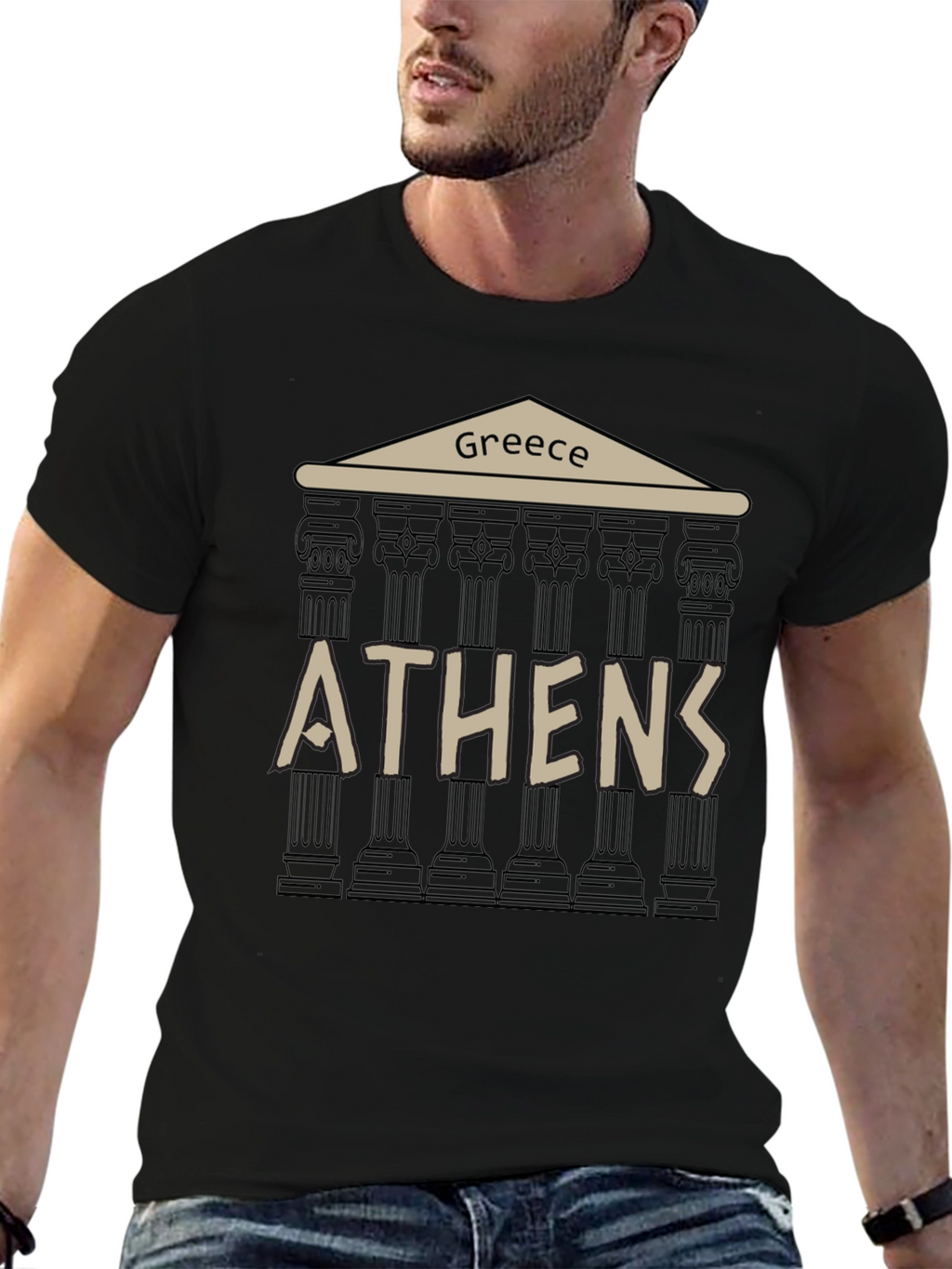 Greece Athens T-Shirt - Black Graphic Tee