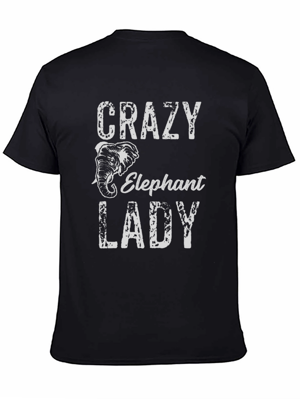 Crazy Elephant Lady Black T-Shirt