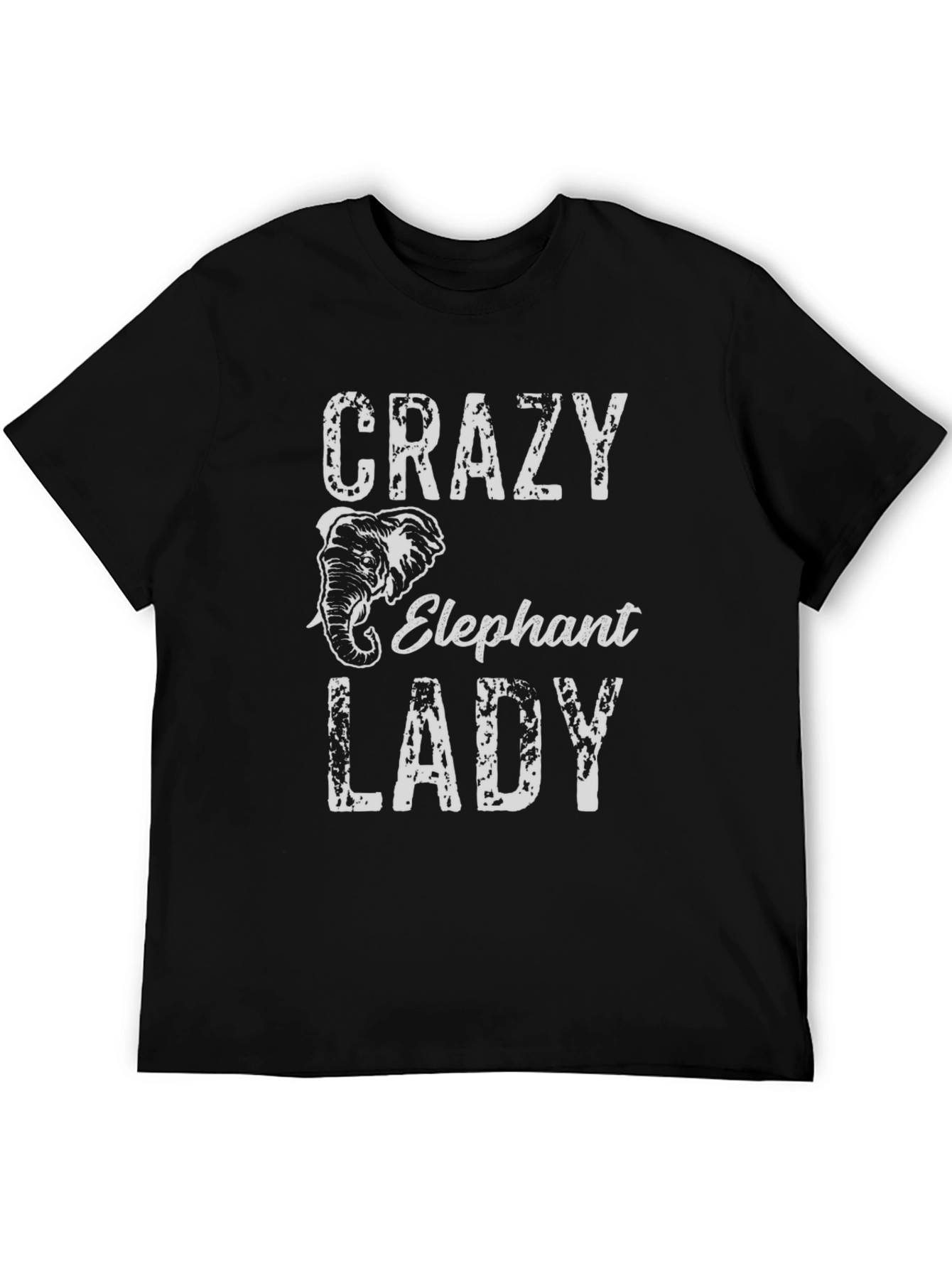 Crazy Elephant Lady Black T-Shirt