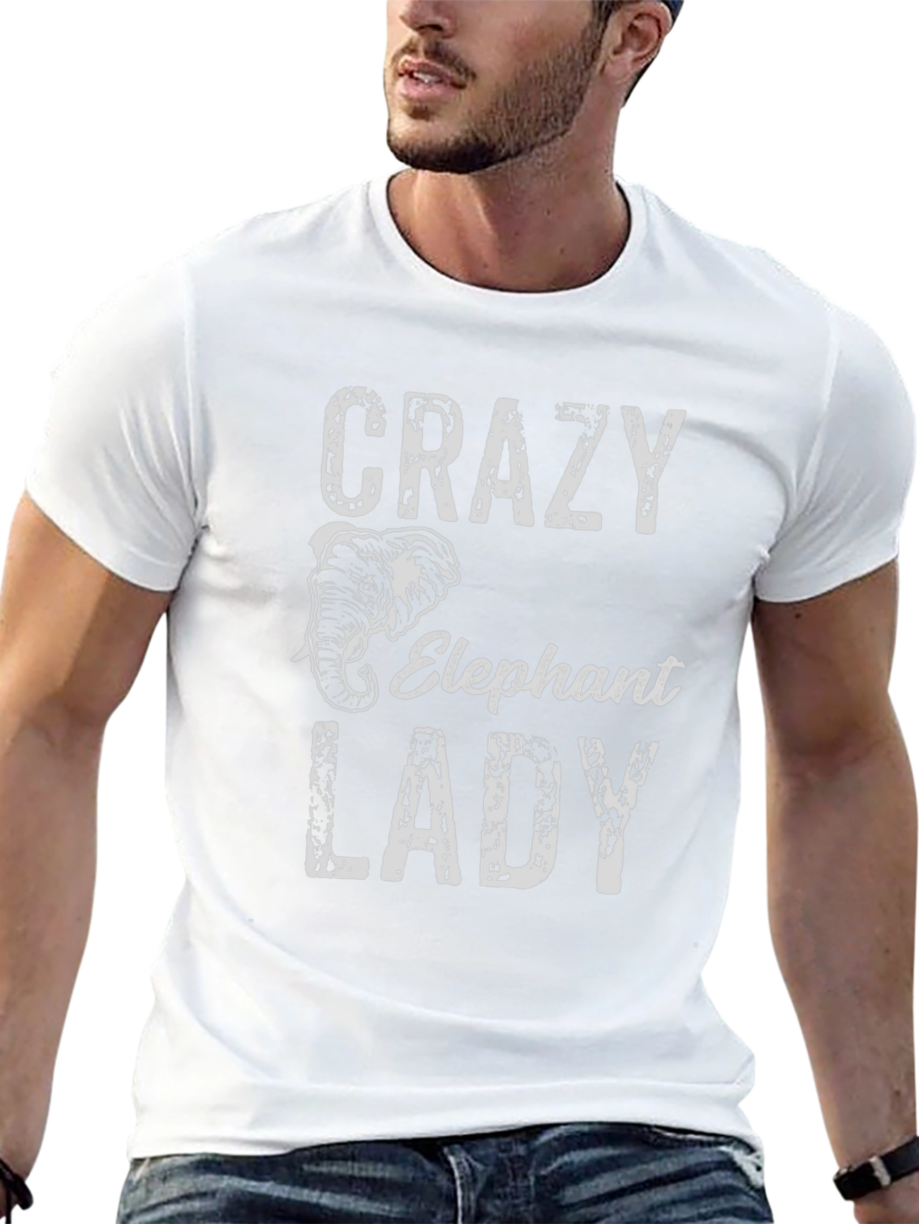 Crazy Elephant Lady Black T-Shirt